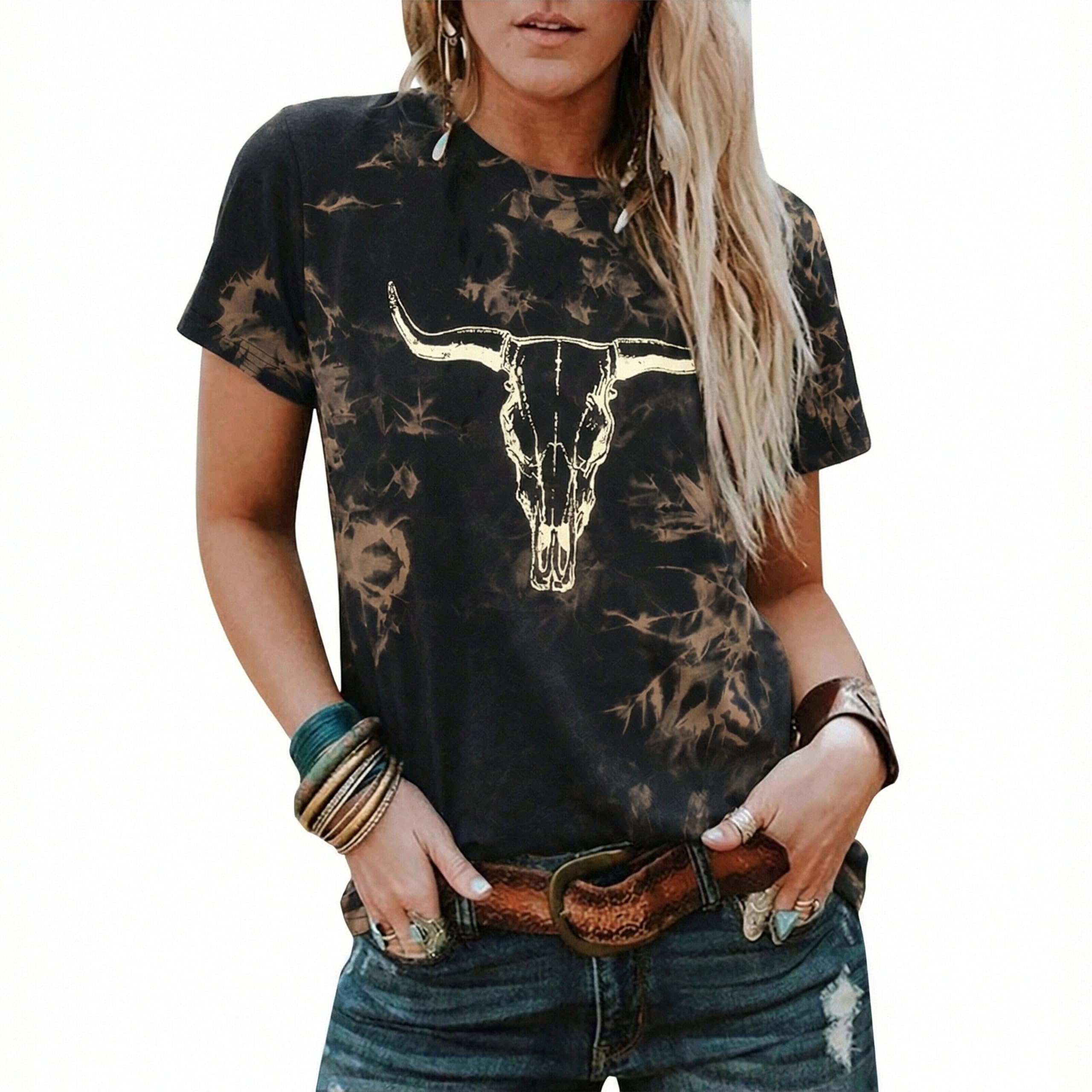 Western Cowgirl Shirts for Women Rodeo Cow Print Shirt