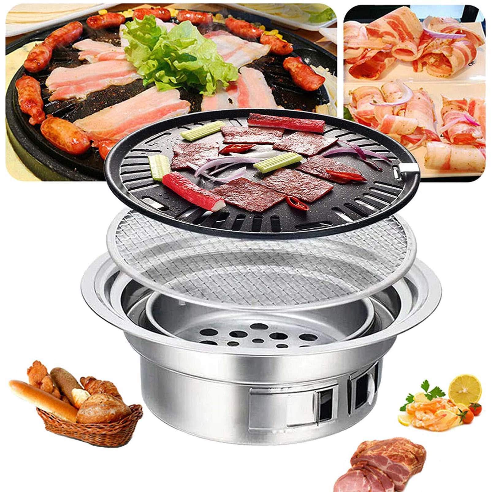 35 cm Runder Holzkohlegrillgrill Tragbarer Grillgrill Haushaltsrauchbarer grill węglowy Holzkohle-Hotpot grill topf do napojów i napojów
