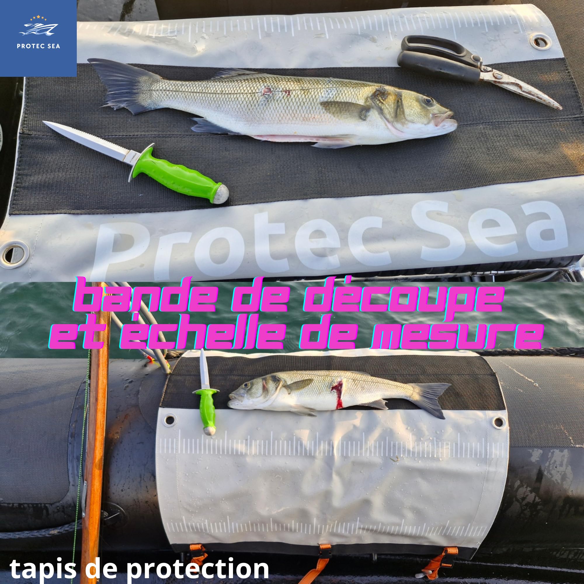 Tapis de Peche- Protection Defense des Flotteurs et Franc Bord Bateau - 75 * 100 cm Gris (PVC,Polyester)