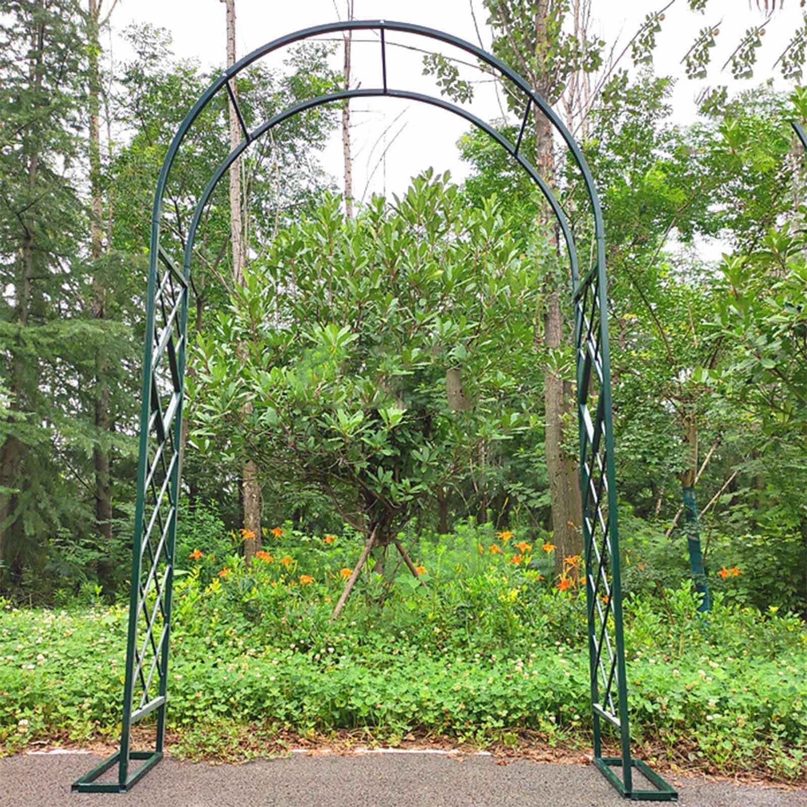 Wytrzymała metalowa kratka ogrodowa do roślin pnących, szerokość 140-340 cm, zielona, idealna do winorośli, kwiatów i warzyw, szer. 320 x wys. 230 cm