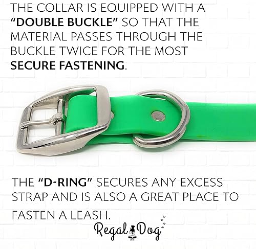 Miniatura 58 de Regal Dog Products Collares de perro grandes, impermeables, color rosa, con placa de nombre grabada personalizada, revestimiento de vinilo, anti