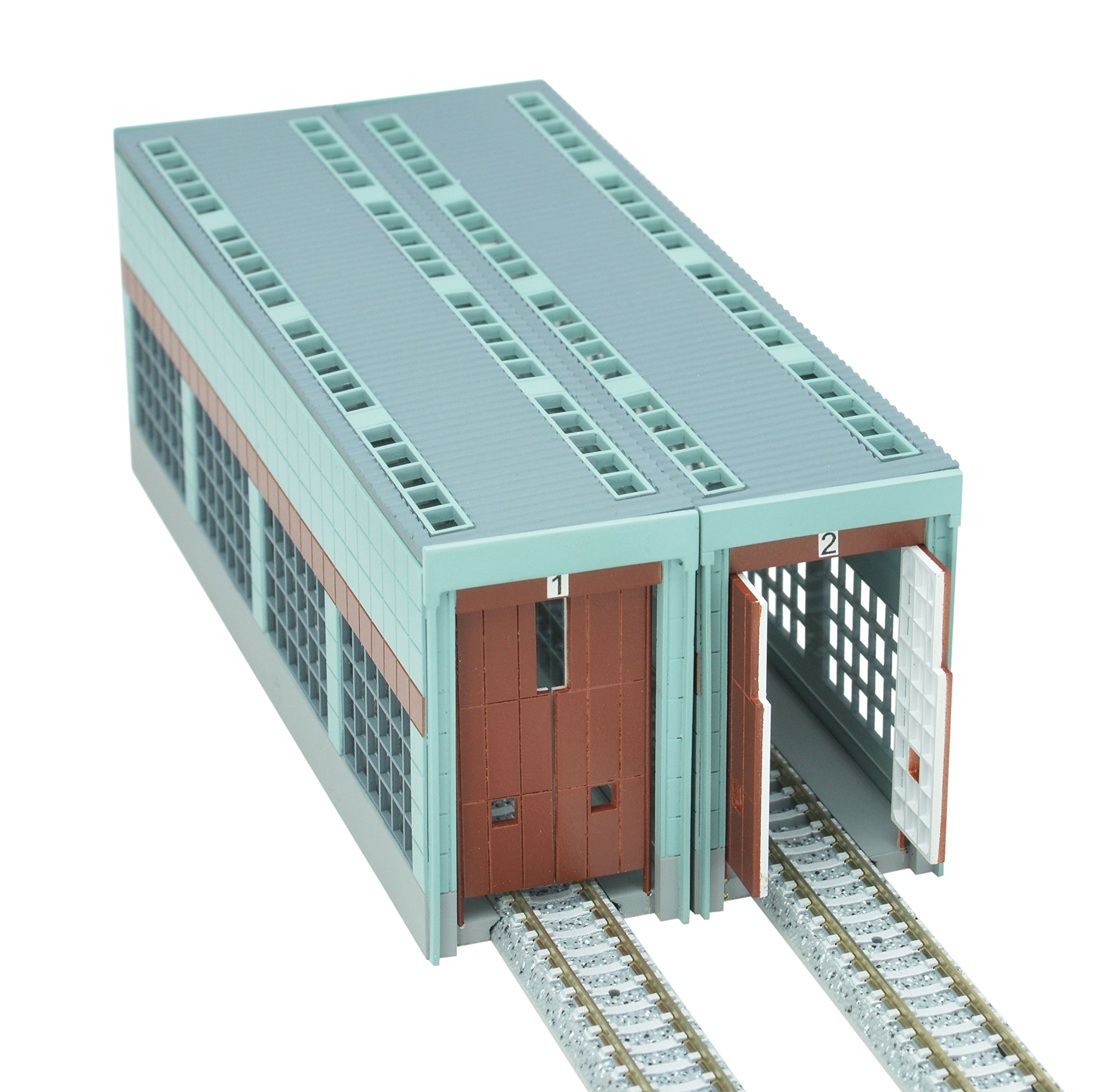 Nゲージ情景電車車庫 Nゲージ情景電車車庫 情景テクスチャーペイントを使った電車庫の