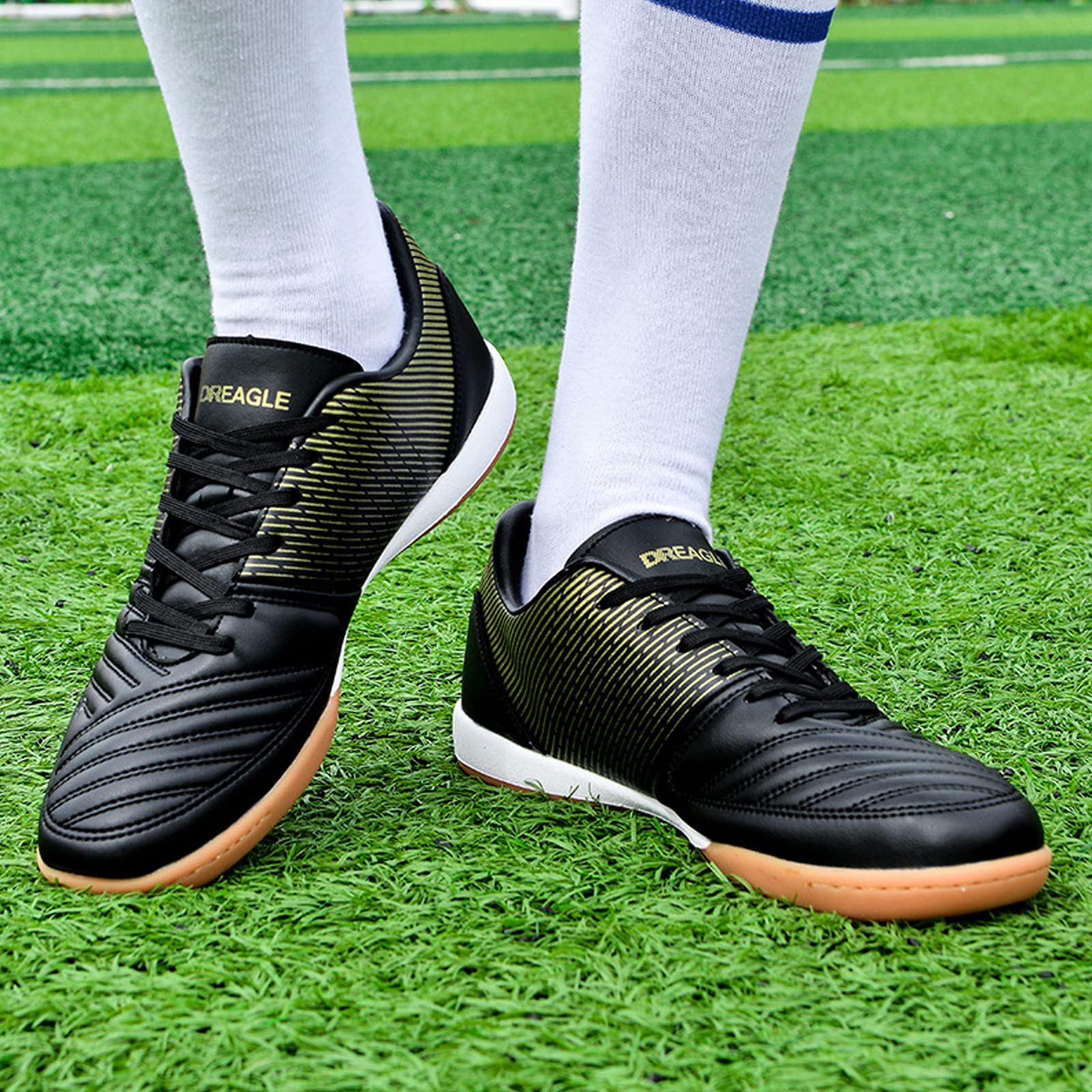 LZQpearl Hombre Zapatillas De Fútbol Sala, Botas De Fútbol IC/IN Indoor Street, Entrenamiento Competición Atletismo Soccer Shoe, para Niños Adolescentes Niño Niña Y Adultos