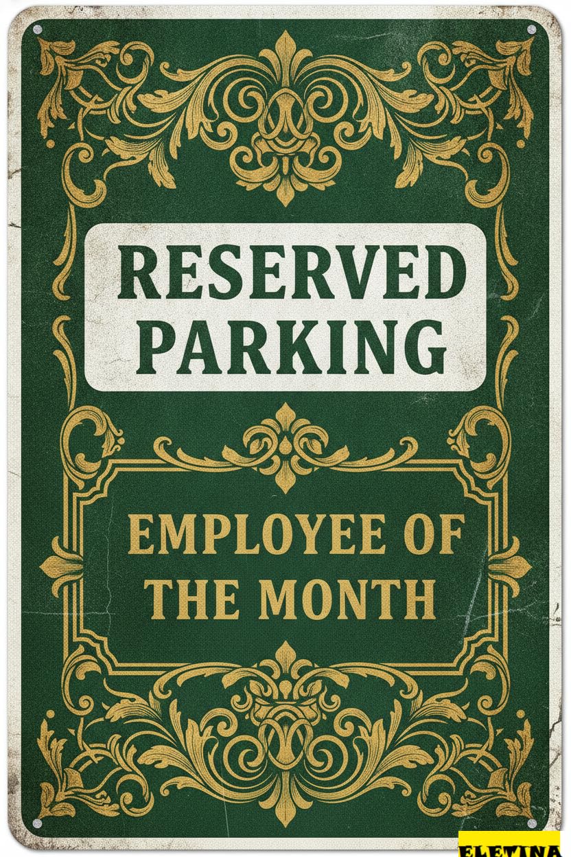 Reserved Parking Employee Of The Month Metal Warning Sign Road Street Outdoor Yard Floor Decor 8x12in