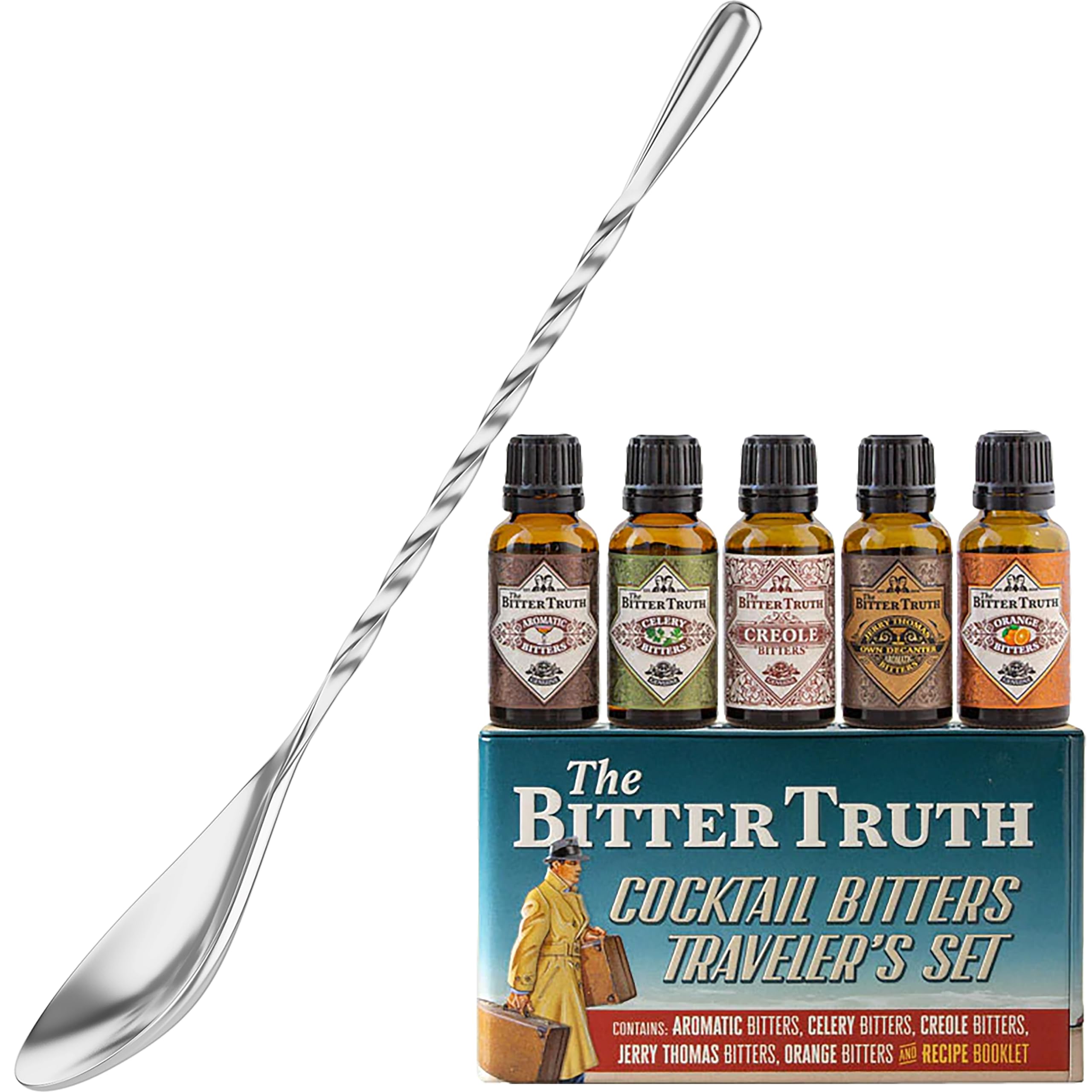 Amazon.com : Traveler's Cocktail Bitters Bundle with Spoon, Bitter ...
