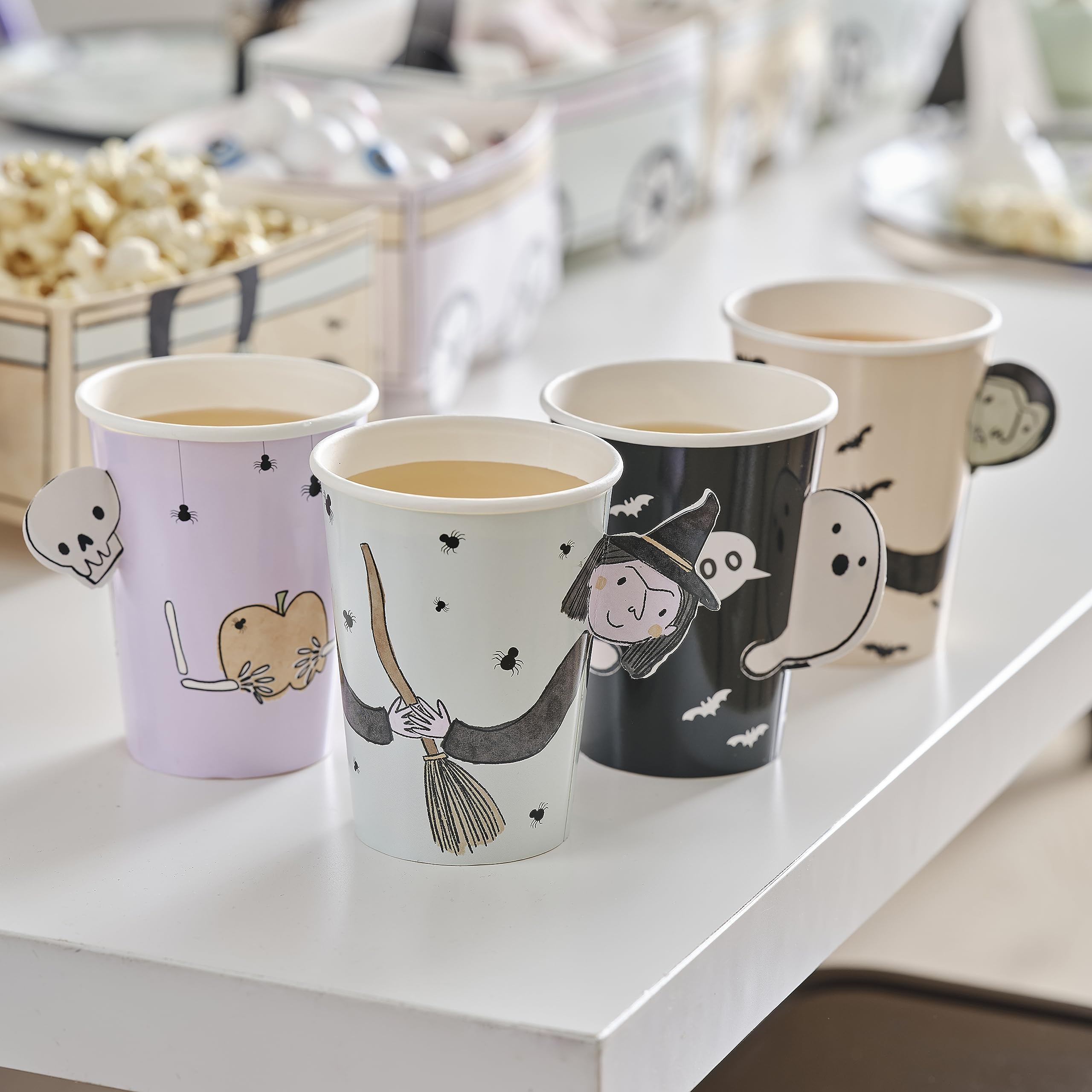 Ginger Ray Halloween Paper Party Cups with Pop Out Characters Tableware 8 Pack