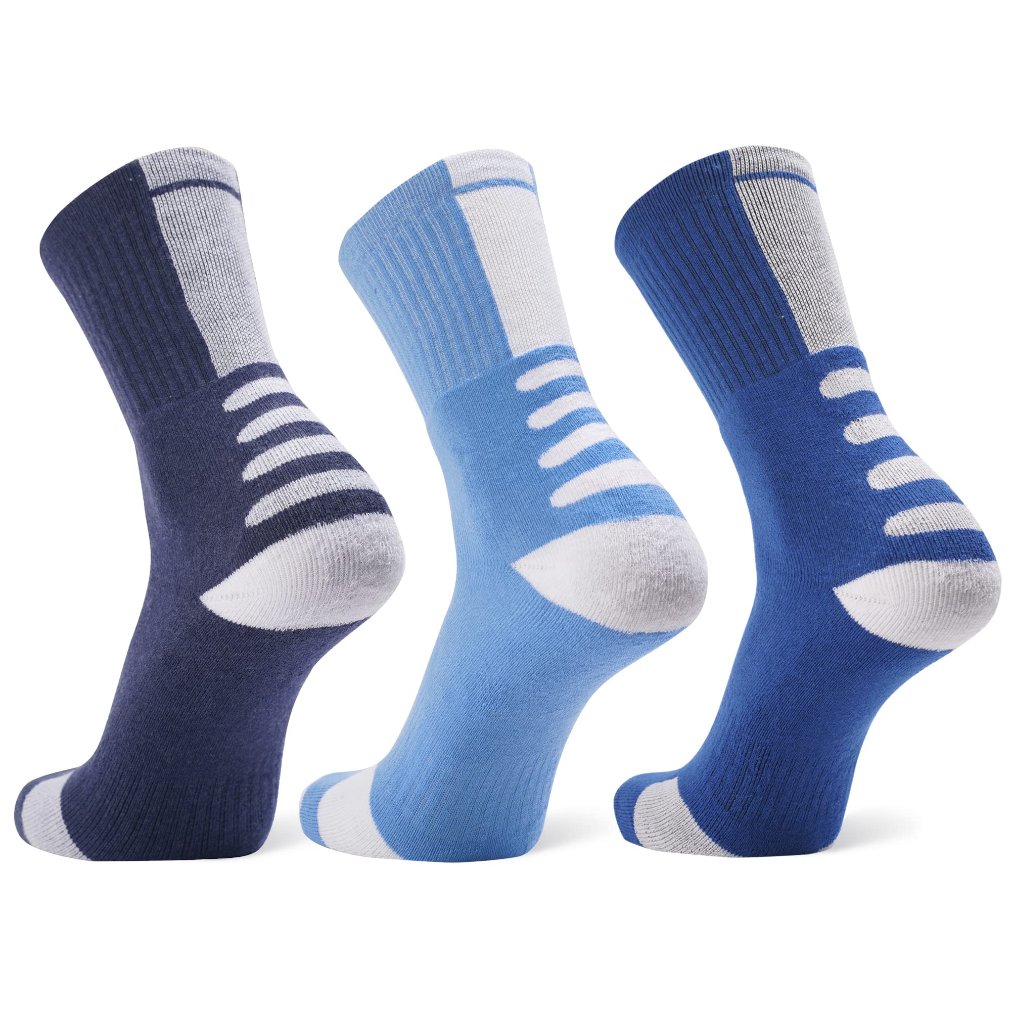 Sports Socks for Men, Full Terry/Towel Cushioning Regular Length Socks, High Performance Athletic Wear For Running, Cycling, Workout And Outdoor Sports, Combo Pack of 3 Pairs,