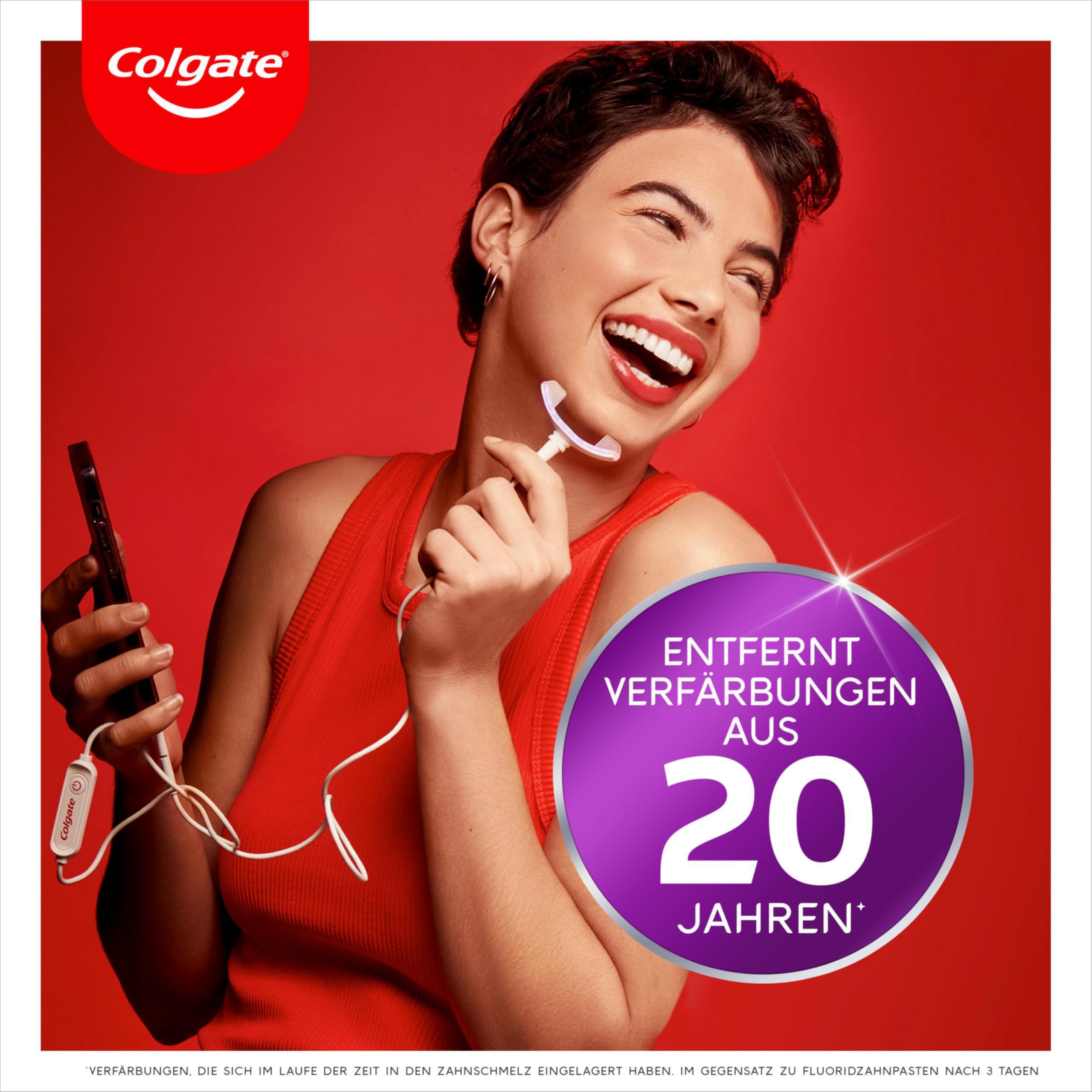 Colgate Max White LED Whitening Kit + Colgate Max White Overnight Whitening-Serum 2.5ml