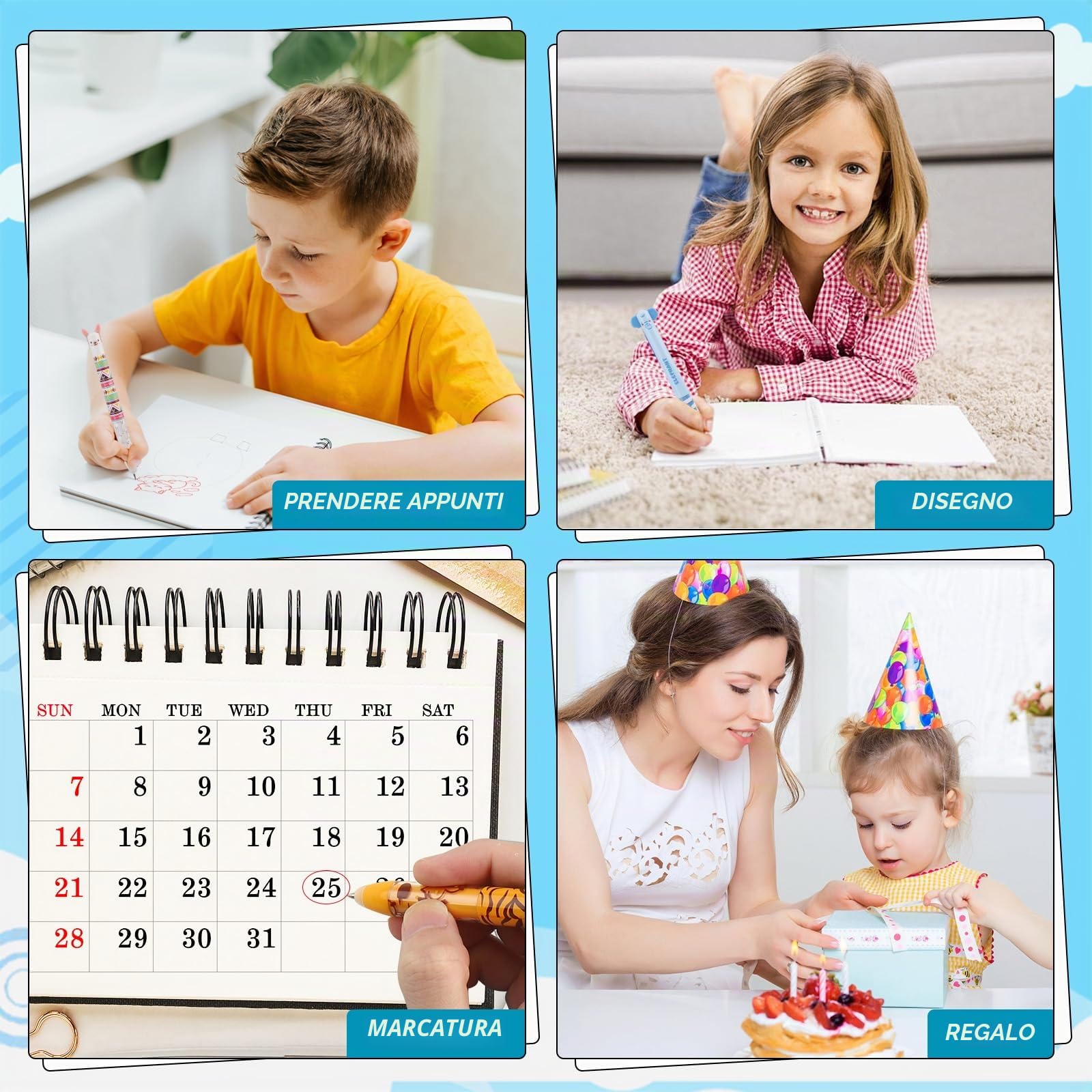 Penna Cancellabile 0,5 mm 12 Pezzi Rosso Blu per Scuola Ufficio