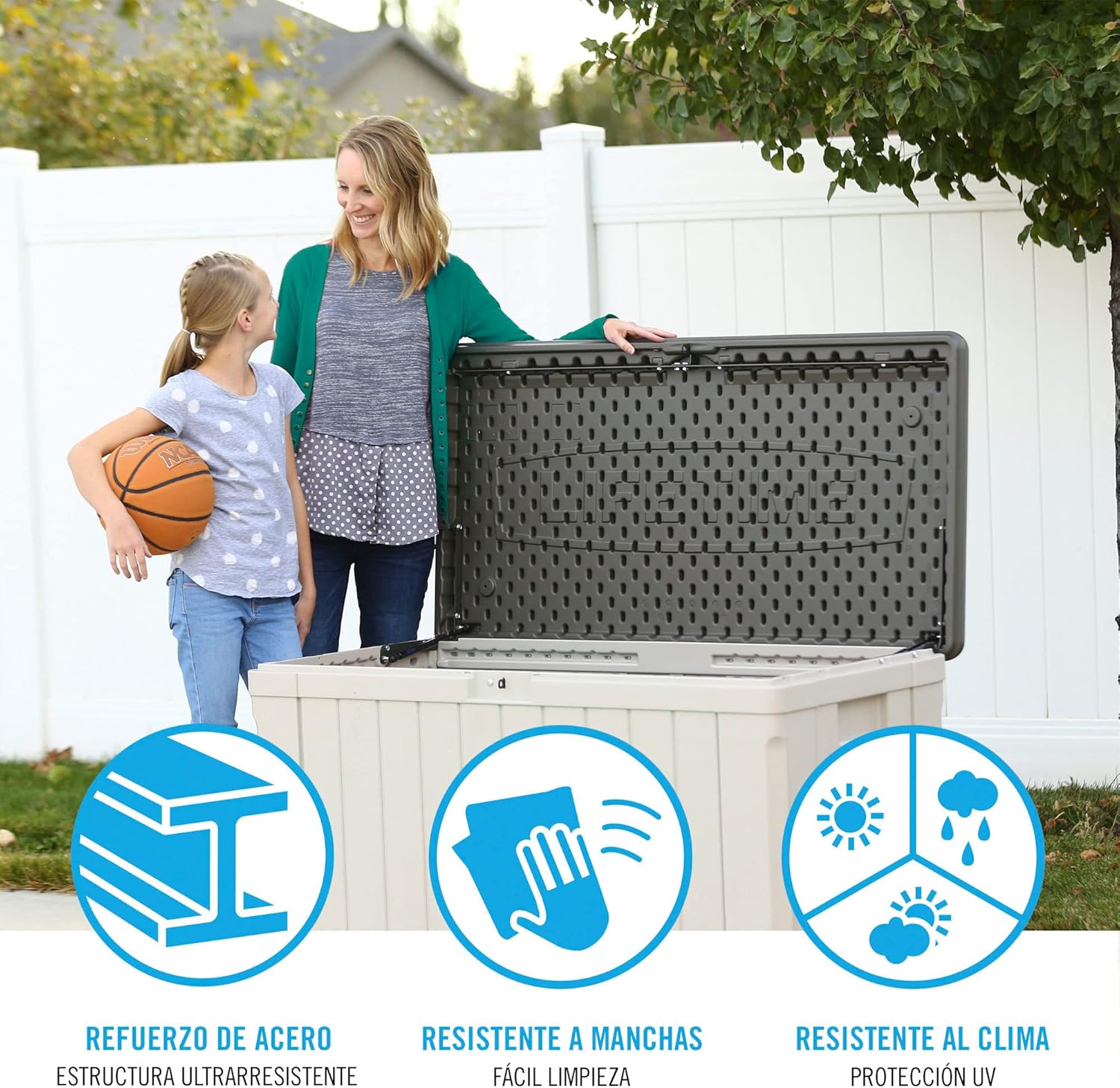 Lifetime 60186 Heavy-Duty Outdoor Storage Deck Box, 116 Gallon, Desert Sand/Brown : Everything Else