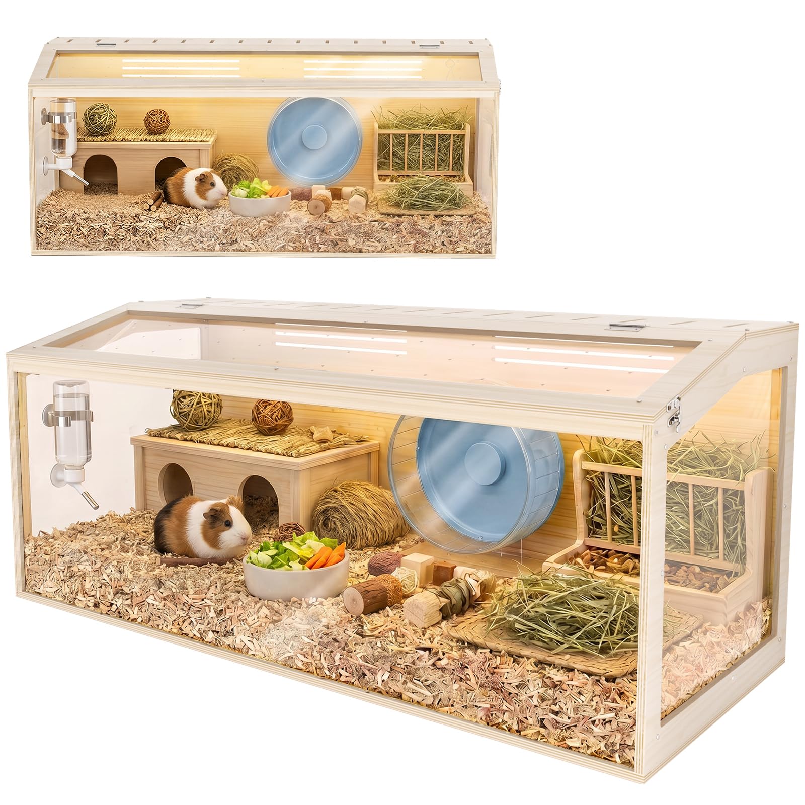 X XBEN 120CM Wooden Large Hamster Cage with Openable Top and with Multi-Vent