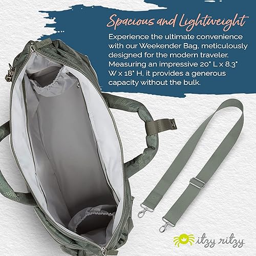 Miniatura 3 de Itzy Ritzy Bolsa de viaje Dream Weekender Bolsa ligera para la noche y hospital con compartimento base, 12 bolsillos incluyendo 2 bolsillos