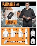33,000ft Men's Rain Jacket Waterproof Cycling Running Packable Raincoat with Hood Lightweight Windbreaker with Mesh Lining