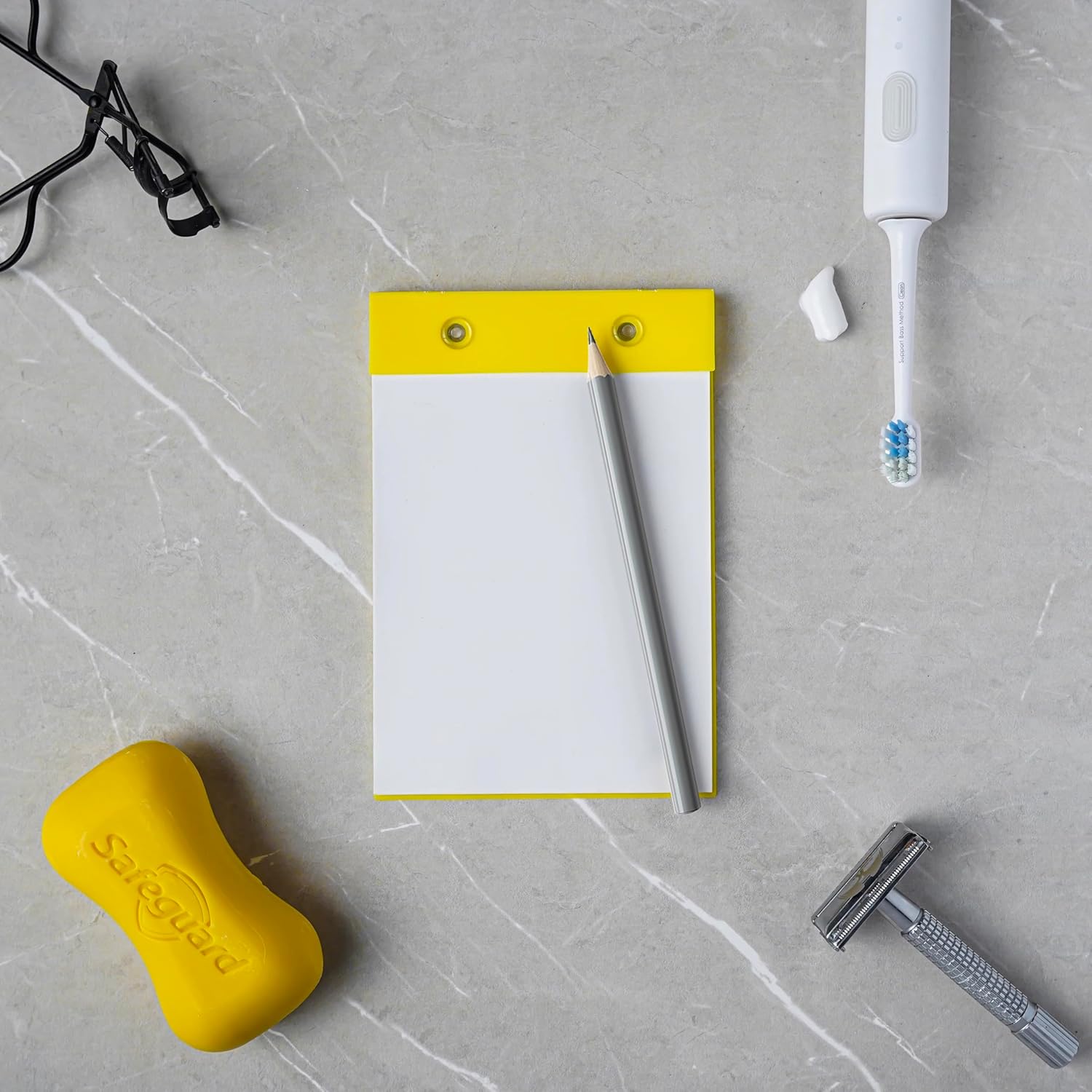 4-Pack Waterproof Notepad for Shower – Stone Paper Waterproof Shower Notepad Set in 4 Colors – 100 Pages Each with Pencil – Residue-Free Adhesion – Shower Thoughts Notepad, Works on Uneven Surfaces