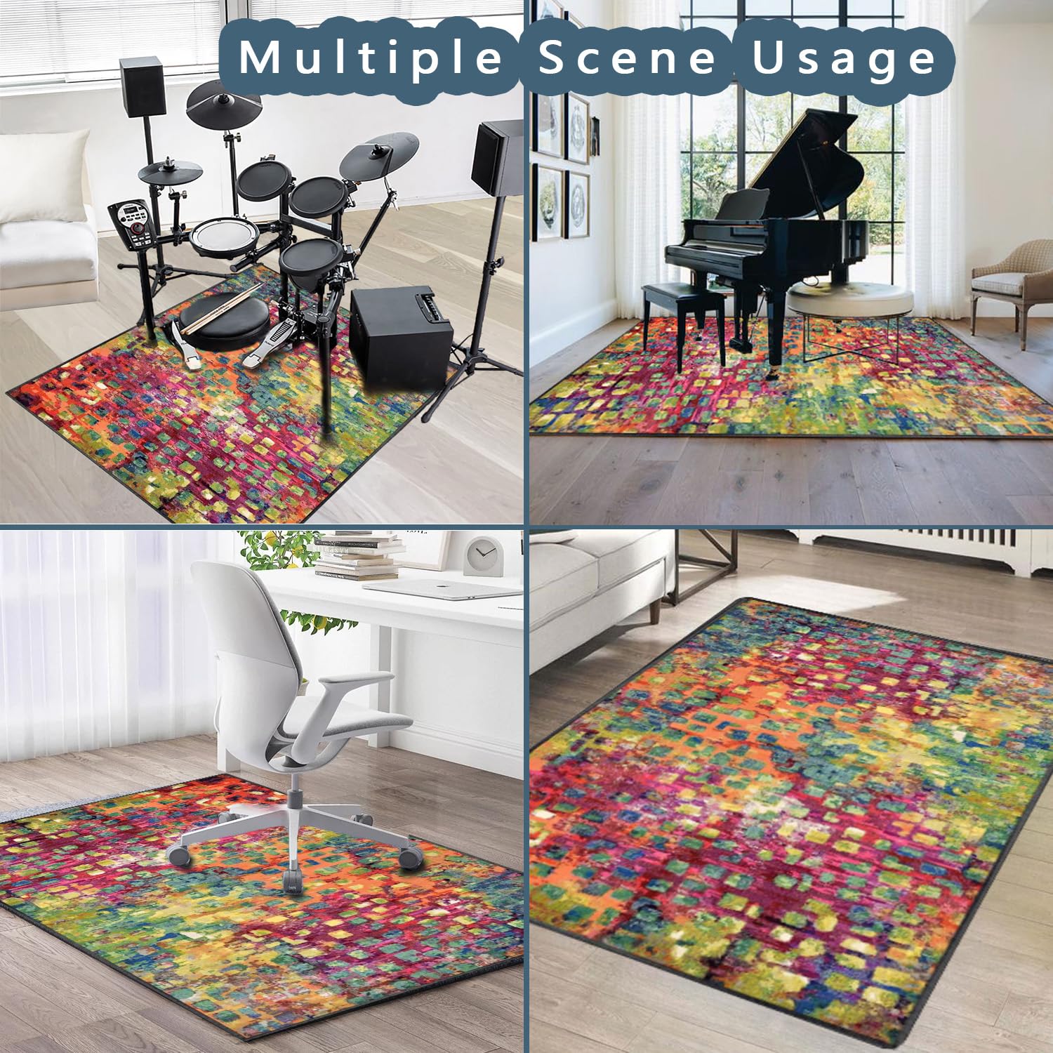 120 x 80 cm drumtapijt | drumstel mat | antislip geluiddicht tapijt