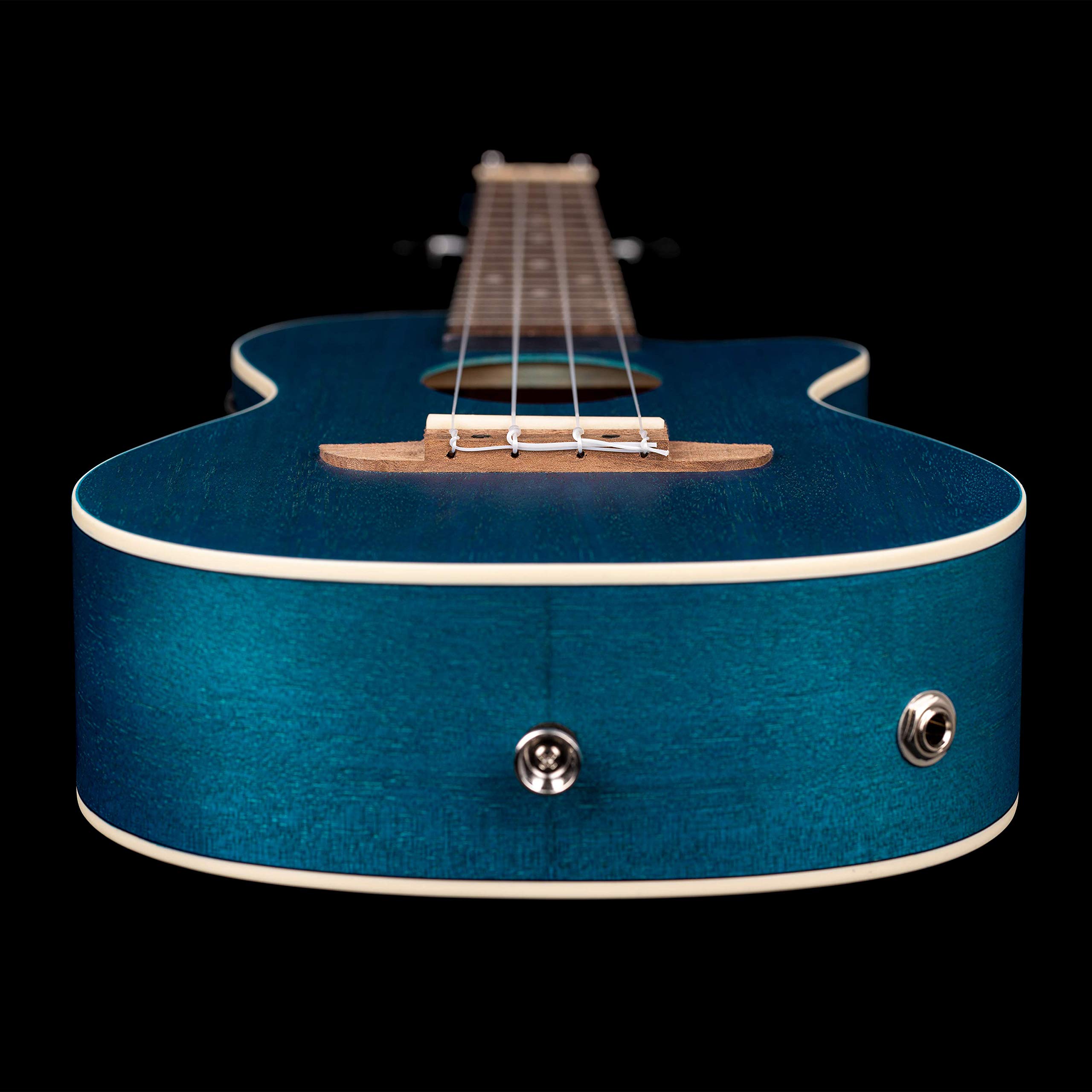 Ortega Guitars Konzert Ukulele Elektro-Akustisch – Earth Series – mit Cutaway – Okoume, Dunkelblau (RUOCEAN-CE)