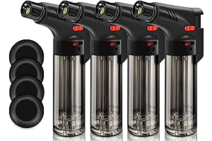 4 Pack of Torch Lighter, Windproof Cigar Lighter for Candle, Firework