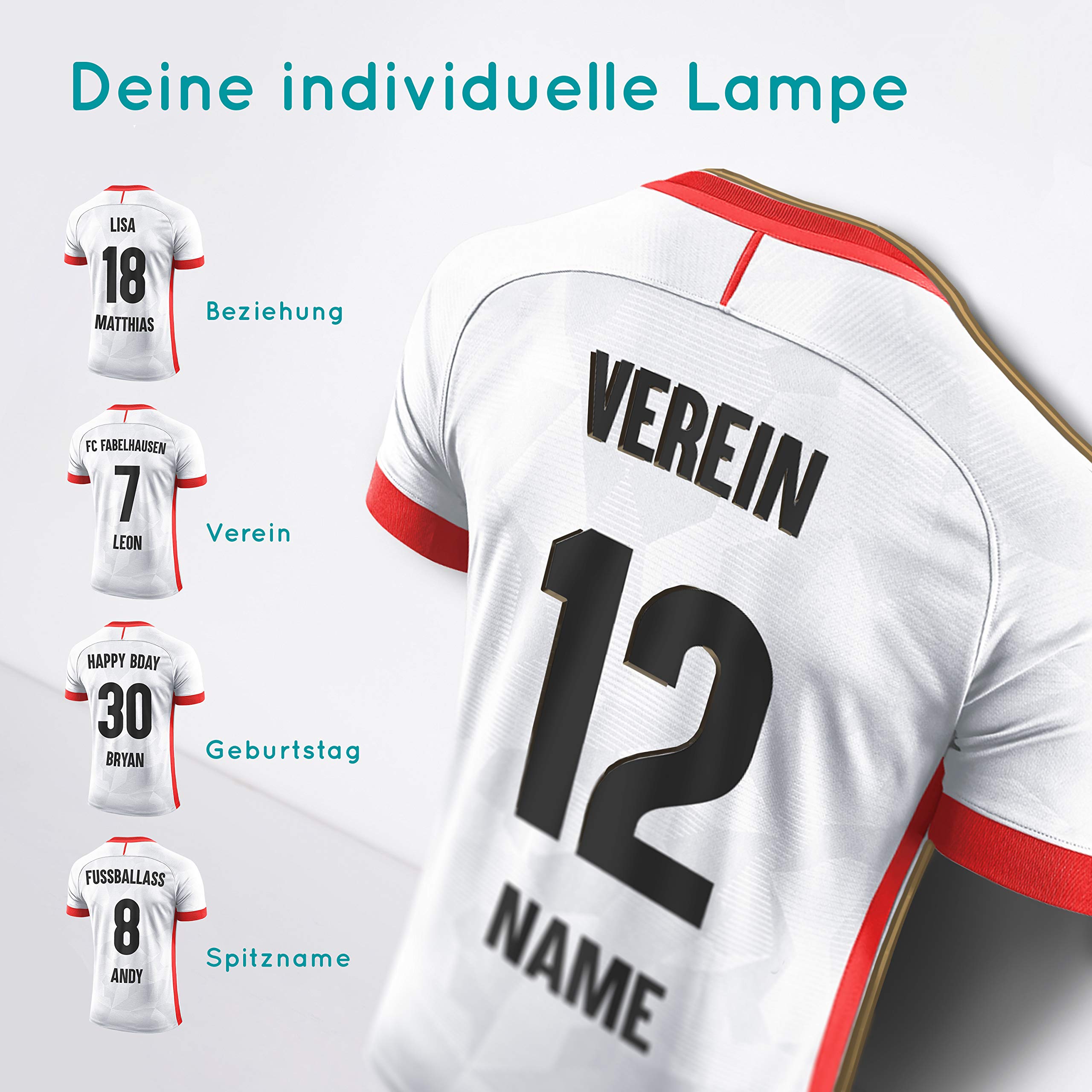Elbeffekt Trikotlampe für Stuttgart Fans aus Holz - personalisierbares Geschenk - schenke Dein individuellen Stuttgart Fanartikel aus Echtholz