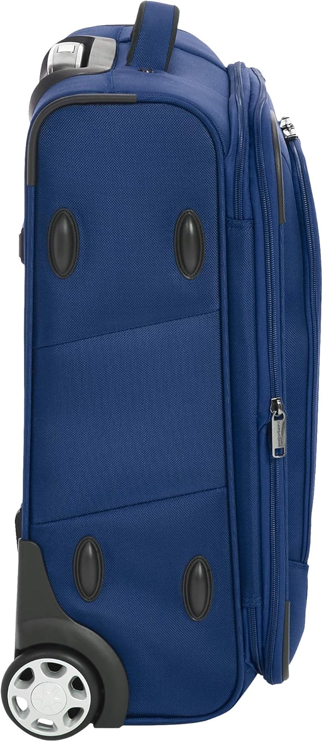 review Amazon Basics Expandable Softside Carry-On Luggage Suitcase With TSA Lock And Wheels - 24 Inch(Including height of wheel and handle), Blue