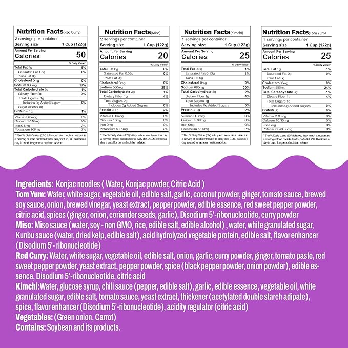 Sopa Instantánea de Fideos Konjac Hethstia, Pack de 6 Sabores miniatura 2