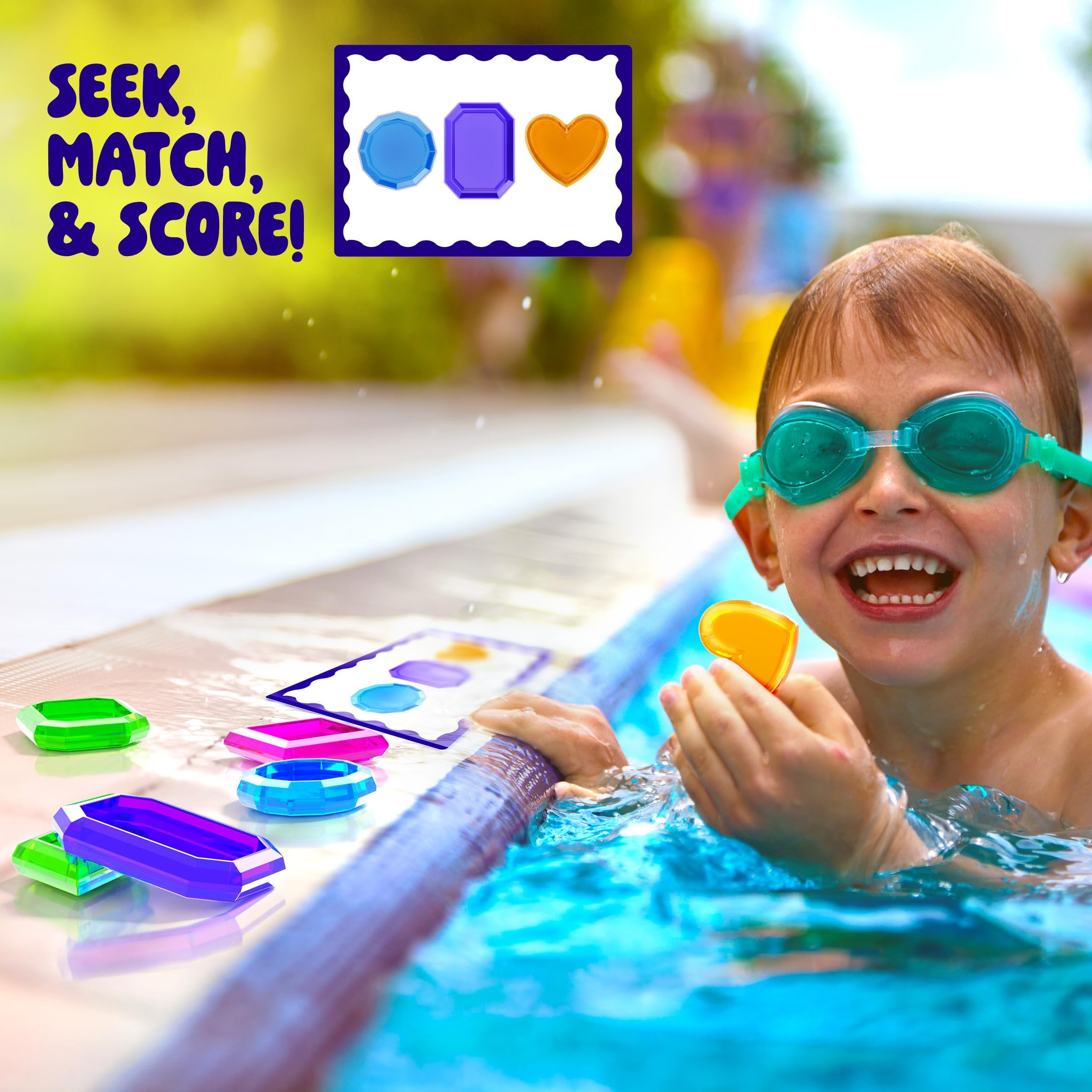 Dan&Darci - Schwimmbad-Edelsteinjagd-Tauchset für Kinder, Poolspielzeug für Kinder von 6 7 8 9 10 11 12 Jahren Tauchspielzeug für Wasserspiele Geschenke für Mädchen Jungen 6