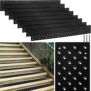 Gisafai 8 Pcs Non Slip Aluminum Stair Tread 30 x 3.75 Inch Metal Stair