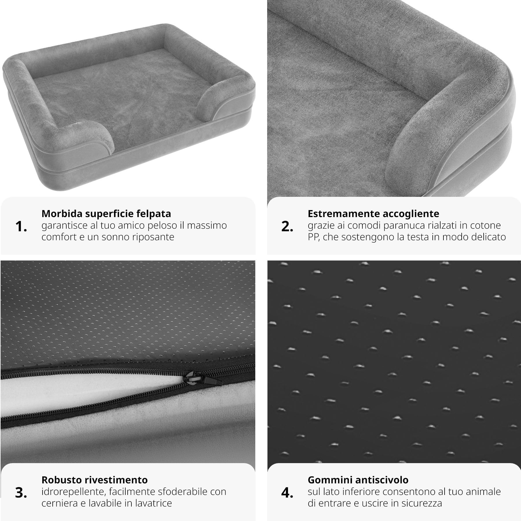4L Textil MARIO Cuccia Ortopedica per Cani in Ecopelle Impermeabile – Memory Visco – Lettino Similpelle per Cani Molto Grandi XXL (140x110 cm, Marrone