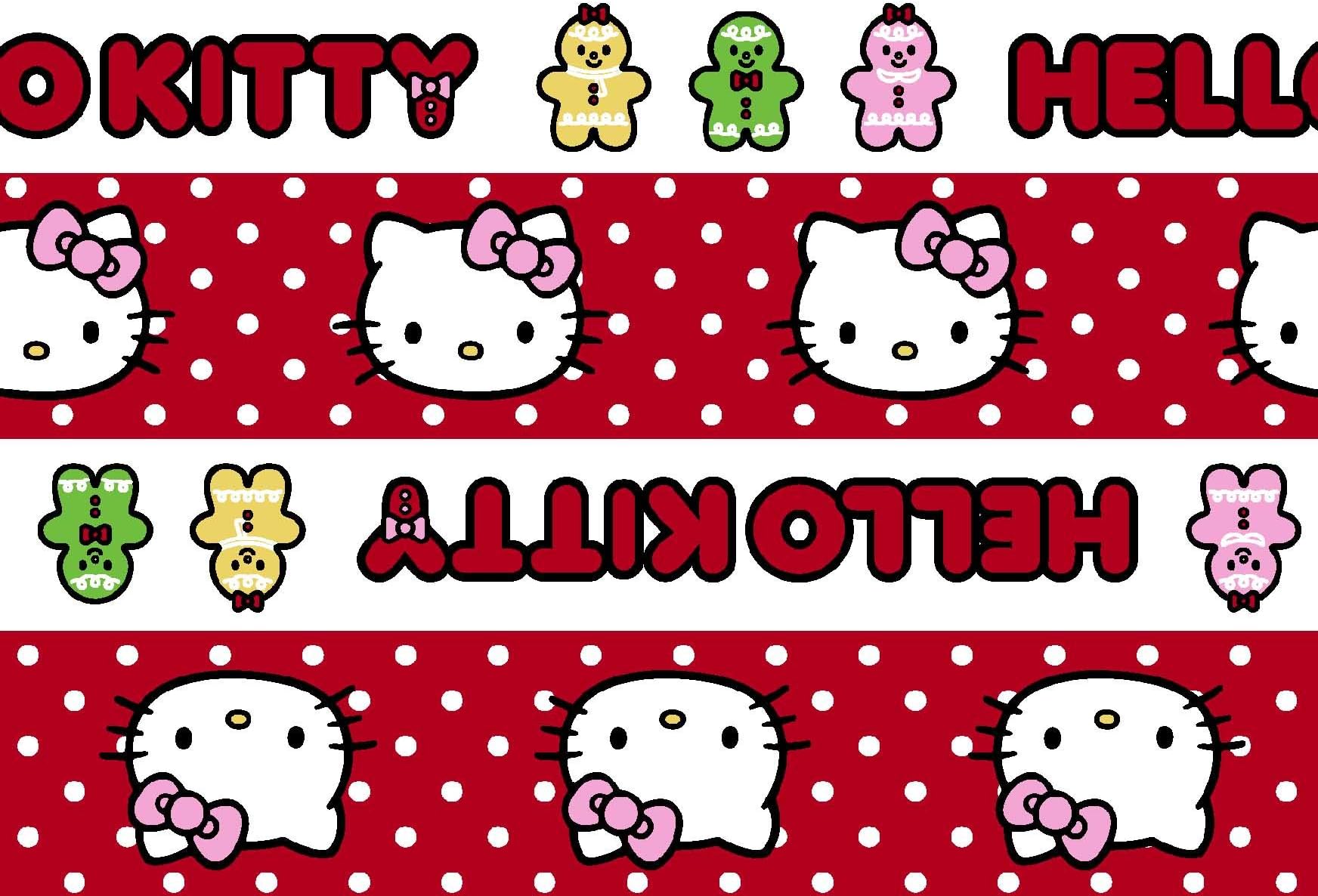 Springs Creative Products Group Hello Kitty Gingerbread Stripe Fabric, 43/44-Inch, Red