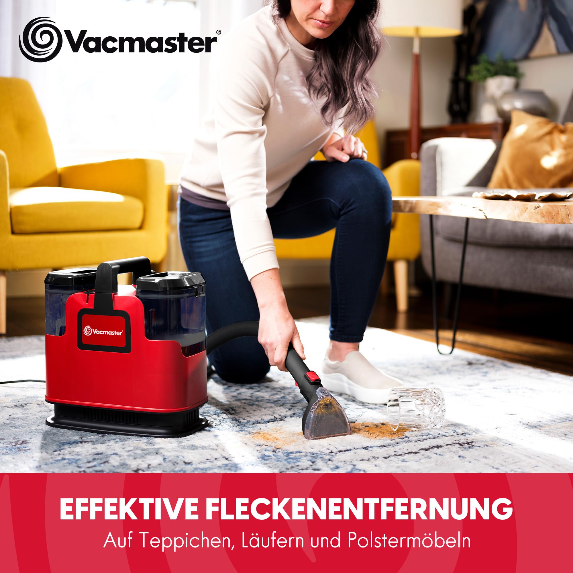 Vacmaster STMEUB01 Polsterreiniger Gerät und Nassauger 15KPA Waschsauger Teppichreiniger Textilreiniger Waschsauger für Teppich sofa Vorleger, Polster, Treppen und Autos