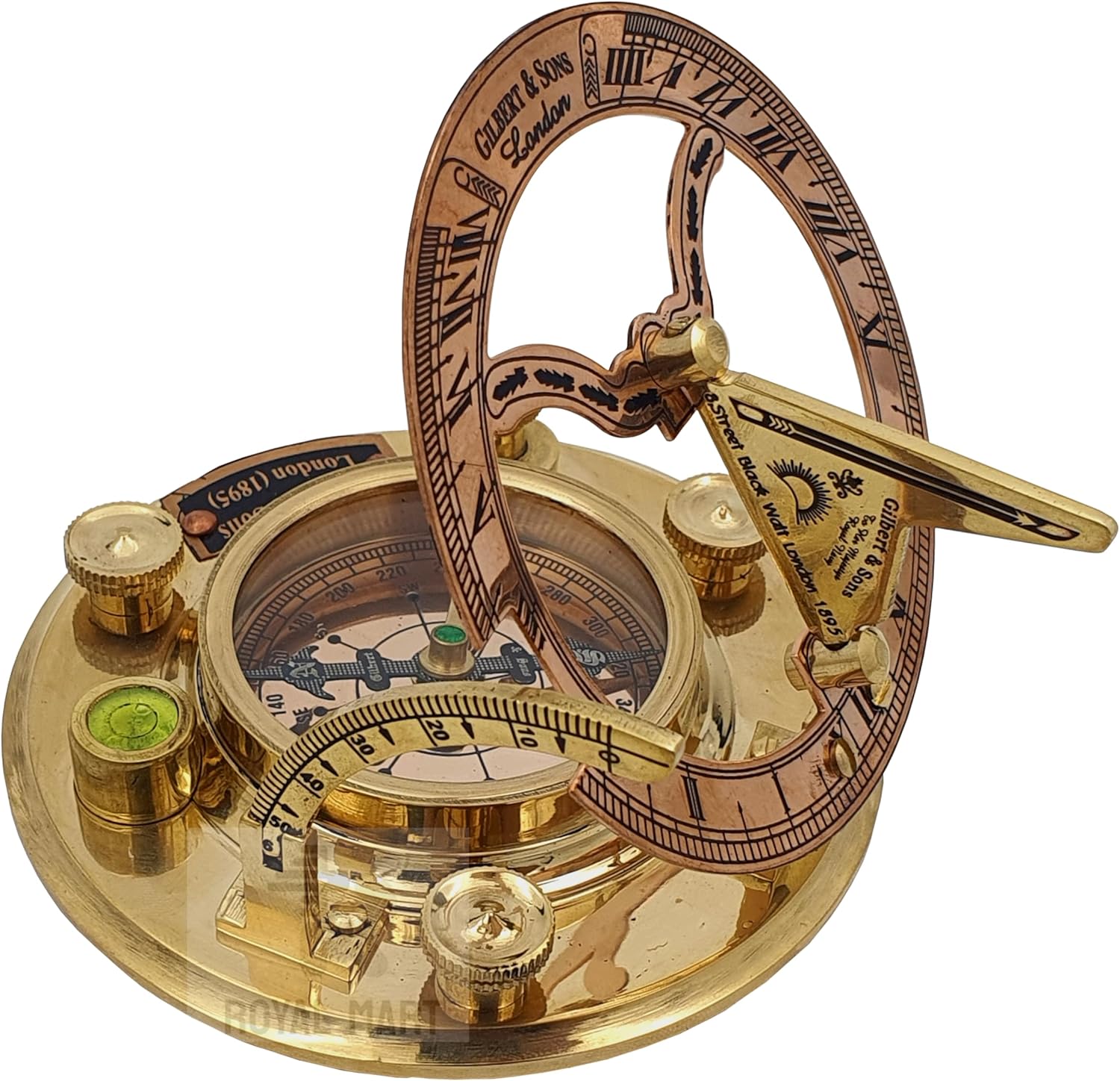 Royalmart Brass Compass Nautical Compass Engraving Antique Compass Gift for Graduation, Anniversary, Baptism, Boy Scout, or Christmas - Vintage Style Working Compass