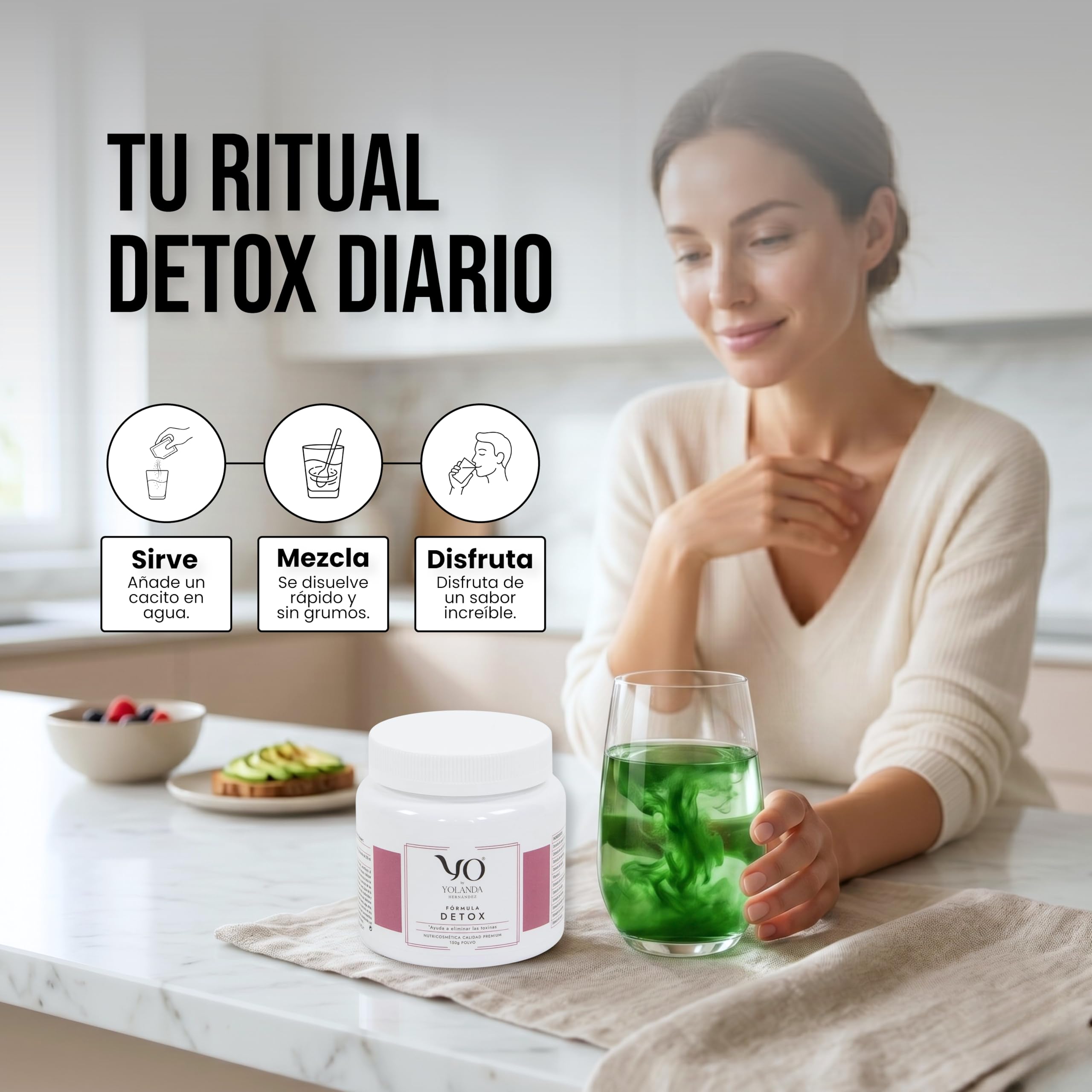YO Fórmula Détox | Bebida Drenante en Polvo | Depuración y Quema Grasa | Extracto de Higo Chumbo y Alcachofa con Vitamina C | Sabor agradable 150 Gramos (Fórmula Detox)