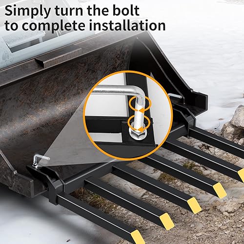 Miniatura 6 de YINTATECH Abrazadera en horquillas de escombros a cubo de 60 pulgadas, abrazadera resistente en la horquilla de palé, capacidad de 4000 libras,