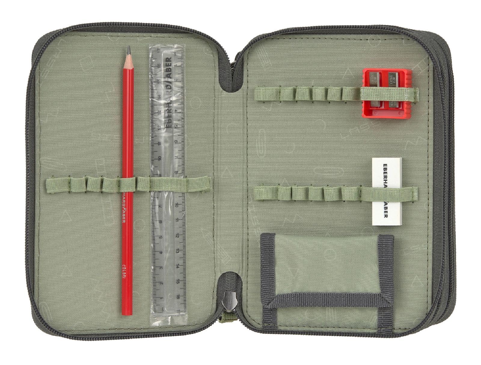 Lässig astuccio per matite Unique School Triple Pencil Case Slim Unique Anthracite grigio