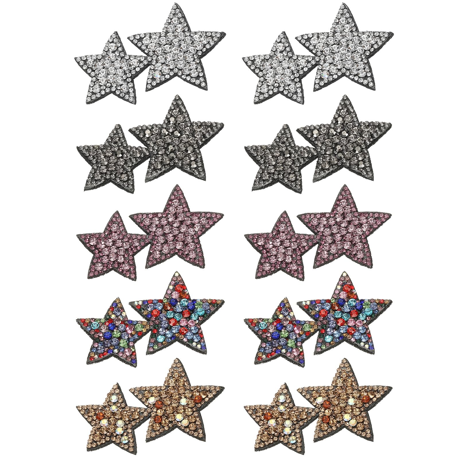 Écusson à coudre étoile en strass PATIKIL lot de 10 motifs multicolores pour personnalisation