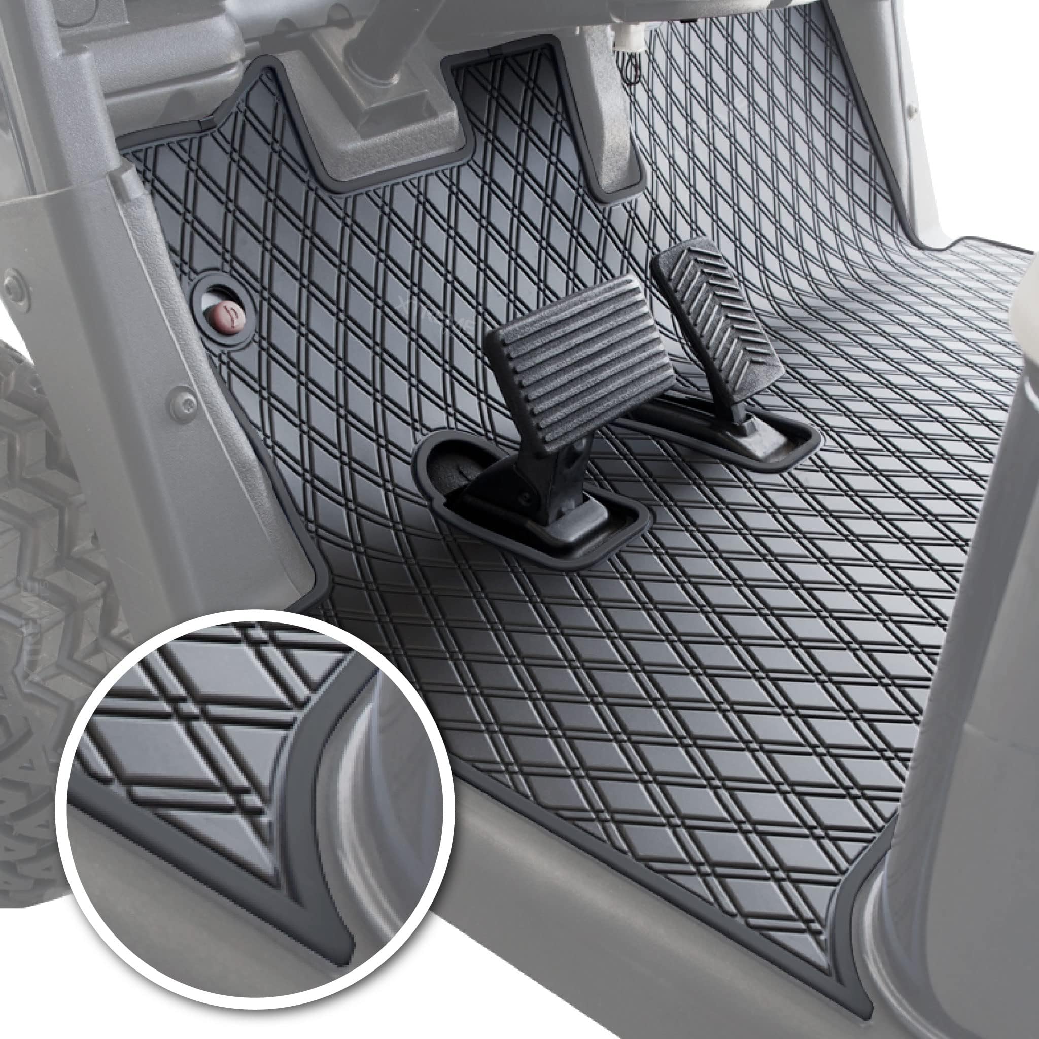 Xtreme Mats EZGO RXV Golf Cart Mat, Full Coverage Golf Cart Floor Liner Mat - Only Fits EZGO RXV (2008-2022) & 2Five (2009+) - All Black