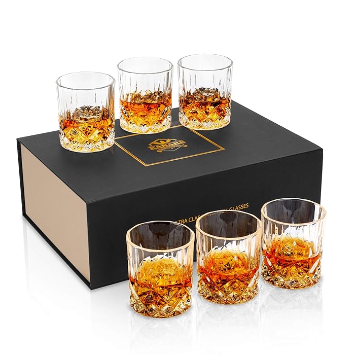 Buy KANARS Whiskey Glasses Set, NoLead Crystal Whisky Glass 300 ml for