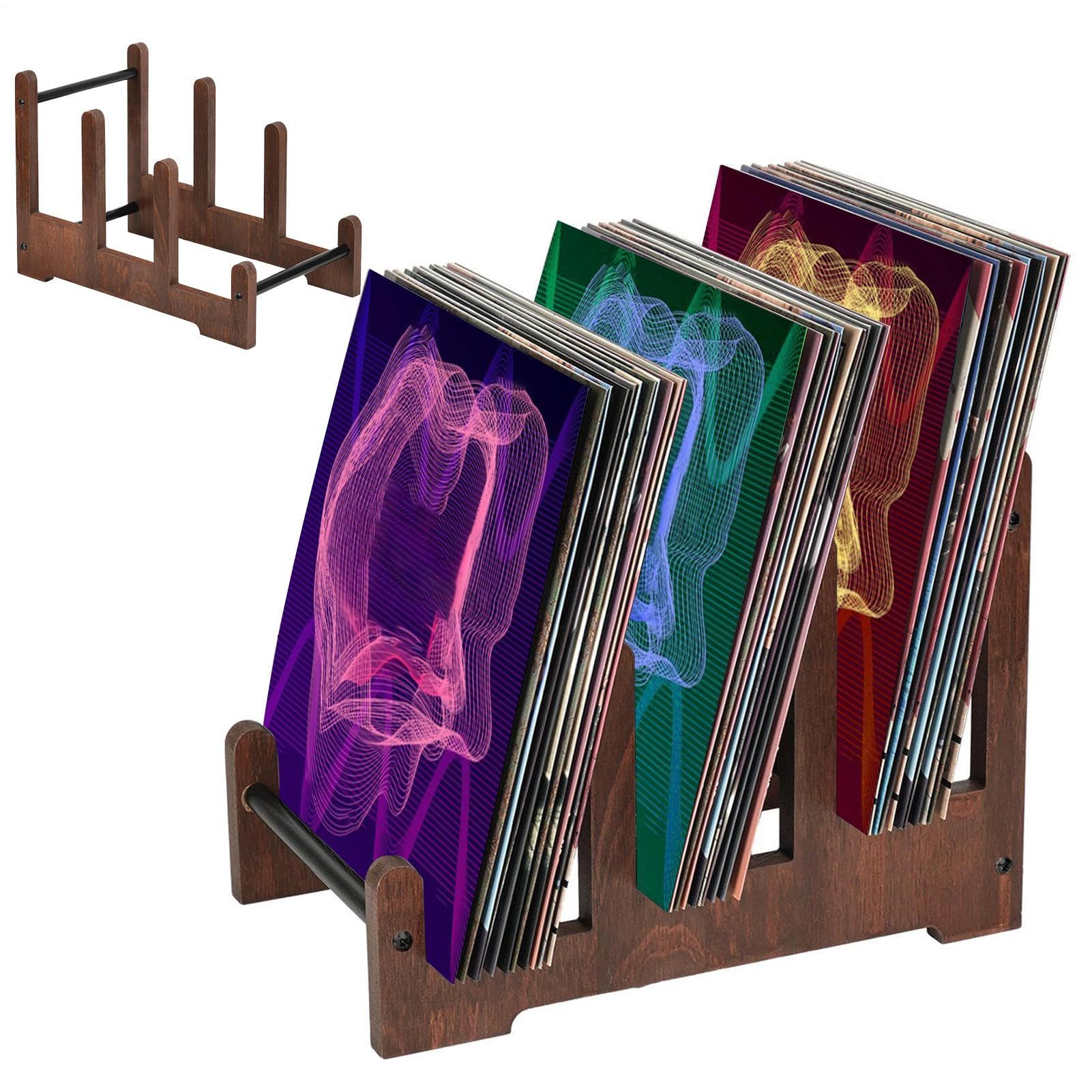 Étagère de rangement en bois pour disques vinyles pour éviter le désordre