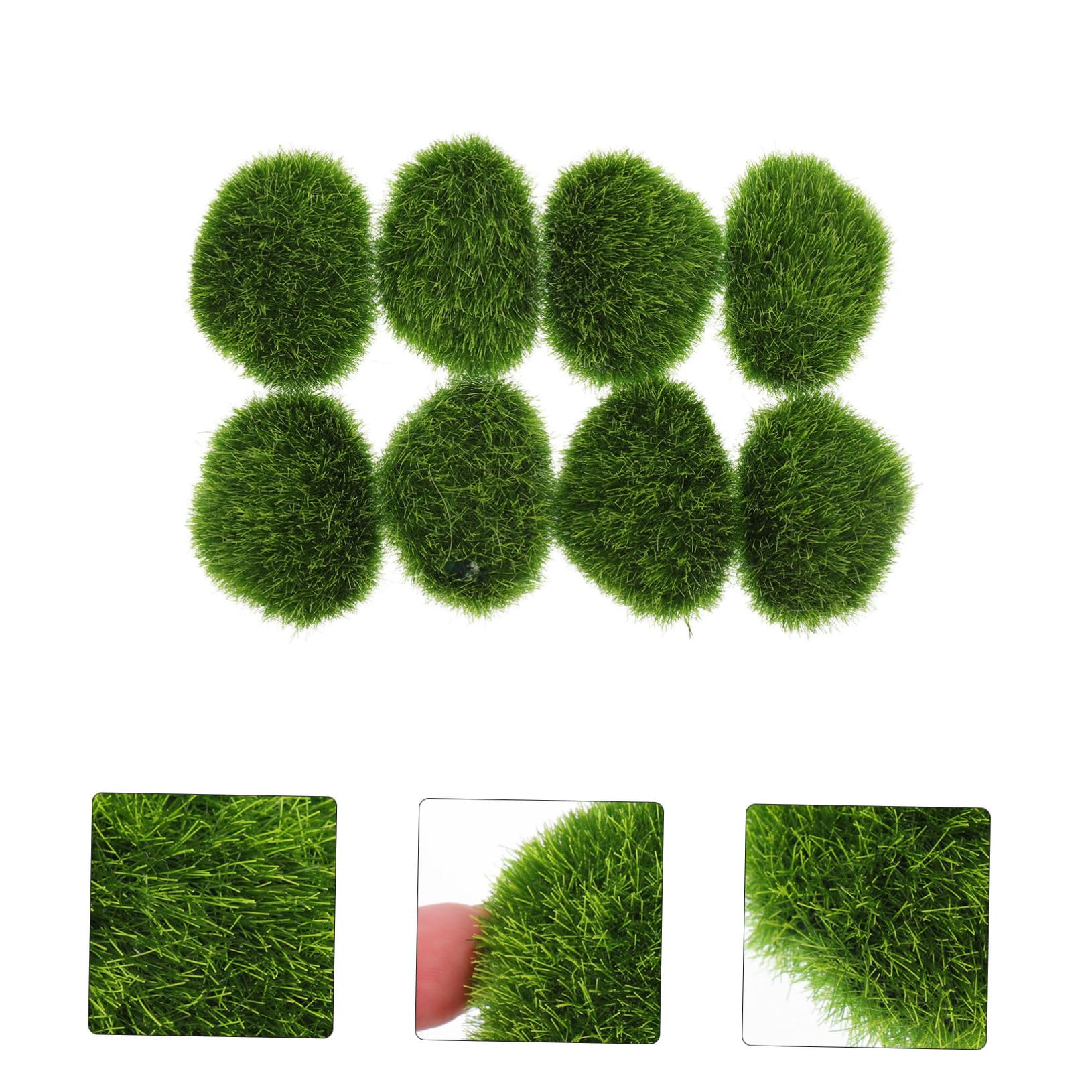Cabilock 8pcs Fake Moss Stones for Bonsai/Fish Tank Decor Lifelike Artificial Moss Rocks for Micro Landscape for Potted Plants