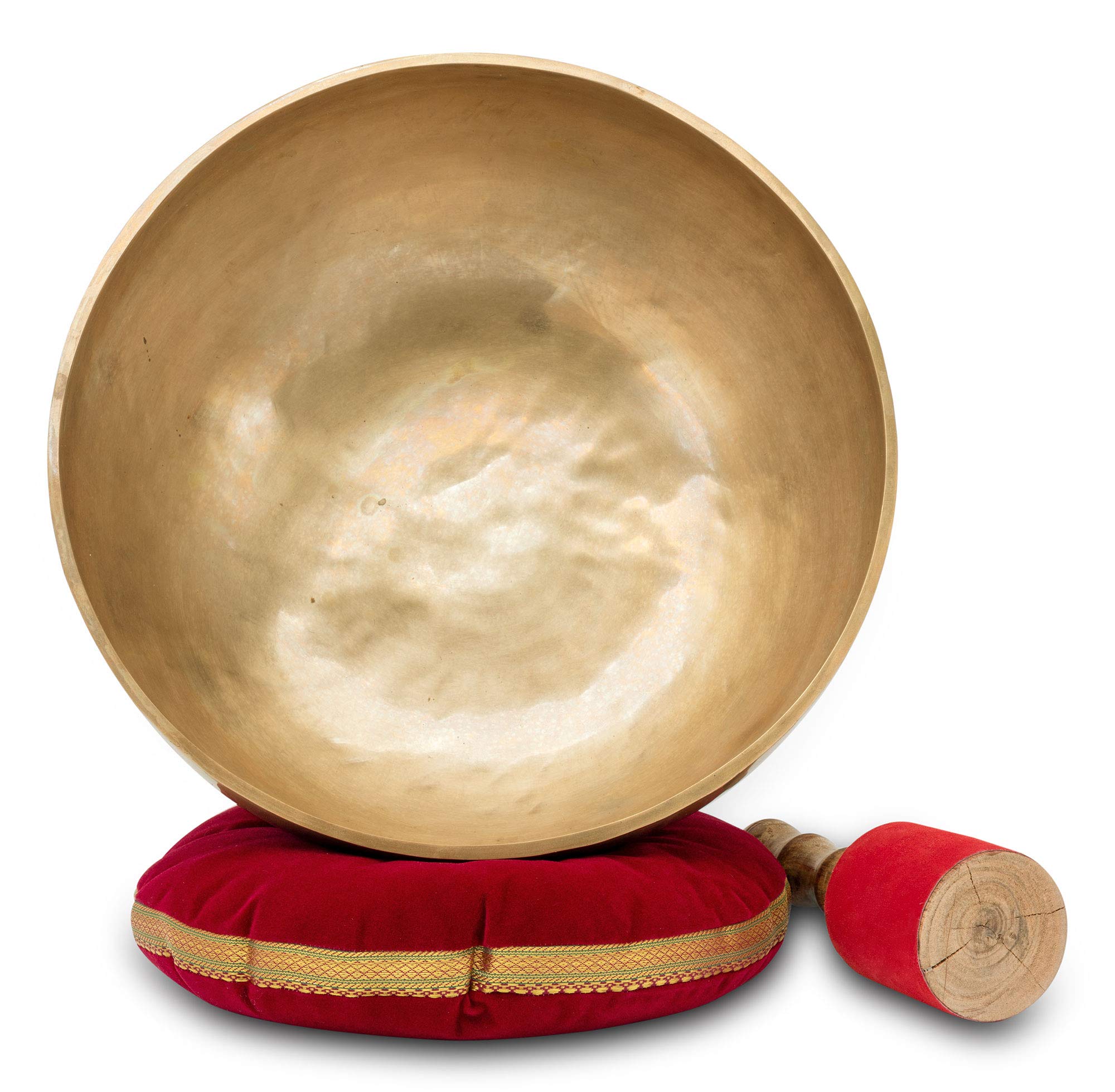 XDrum Omshanti Klangschale 39 cm Komplett Set - Gewicht: 5800g - handgemacht in Indien - ideal für Meditations- und Therapiezwecke - inklusive passendem Kissen und Schlägel
