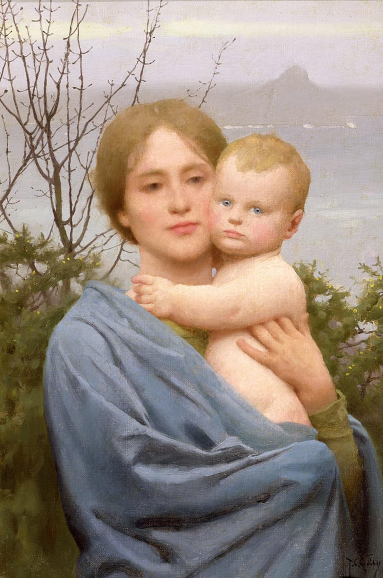 POSTERIIk Vintage Classic Picture Landscape Artwork Lady of the Mount by Famous painter Portrait Canvas Painting for Office Home Decor 60x90cm