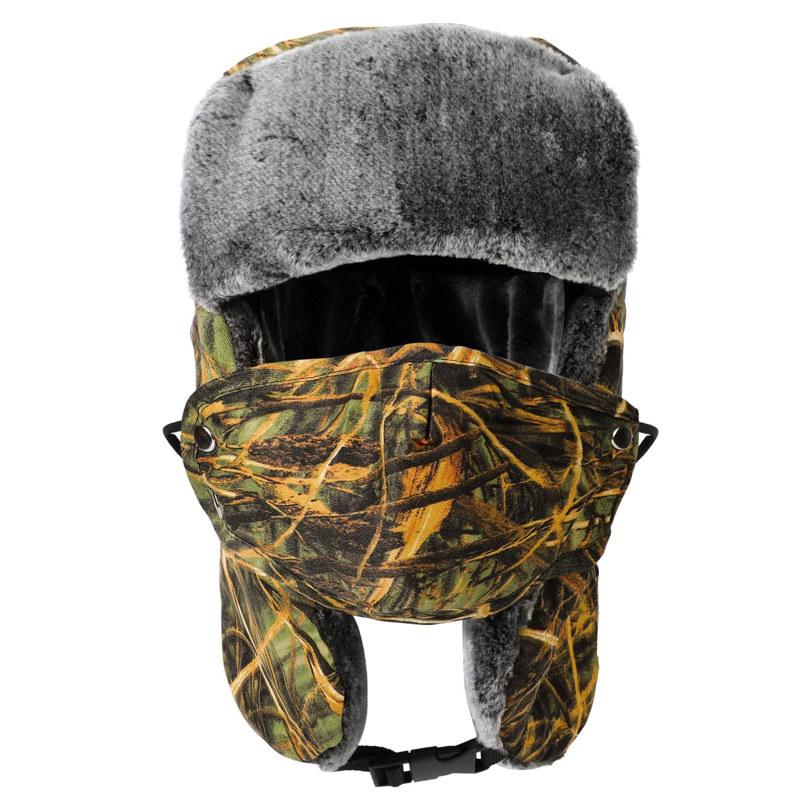 Tarnkappen-Fliegermütze, warme Wintermütze mit Ohrenklappen und winddichter Gesichtsmaske