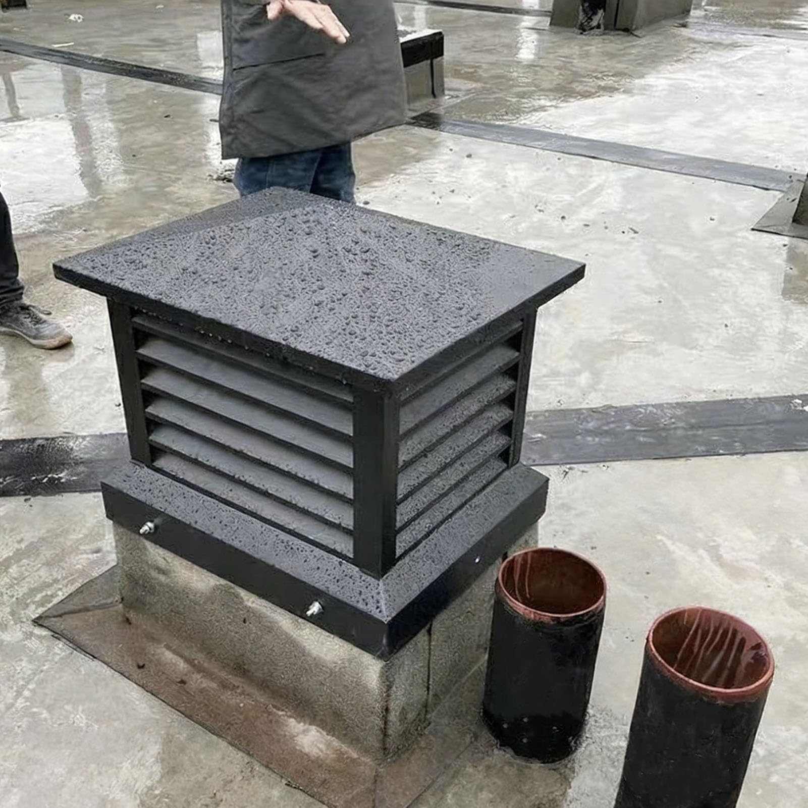 Tapa de Chimenea con Contraventanas de Alta Evacuación Cubierta Impermeable Todo Clima 450x450