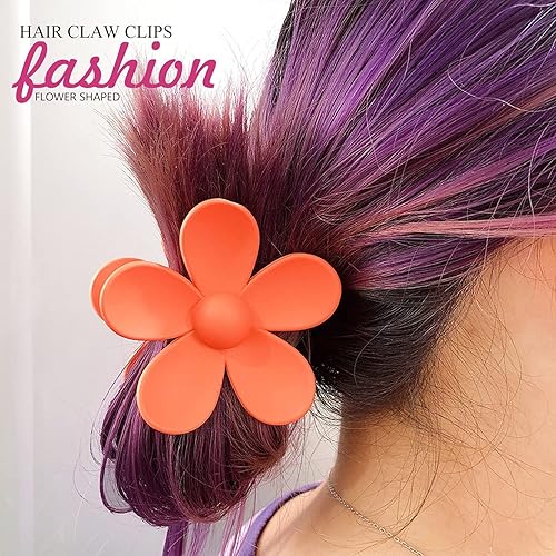Miniatura 3 de Pinzas para el pelo de flores, 8 unidades, lindas pinzas para el cabello, pinzas para el cabello mate, pinzas de garra grande, sujeción fuerte,