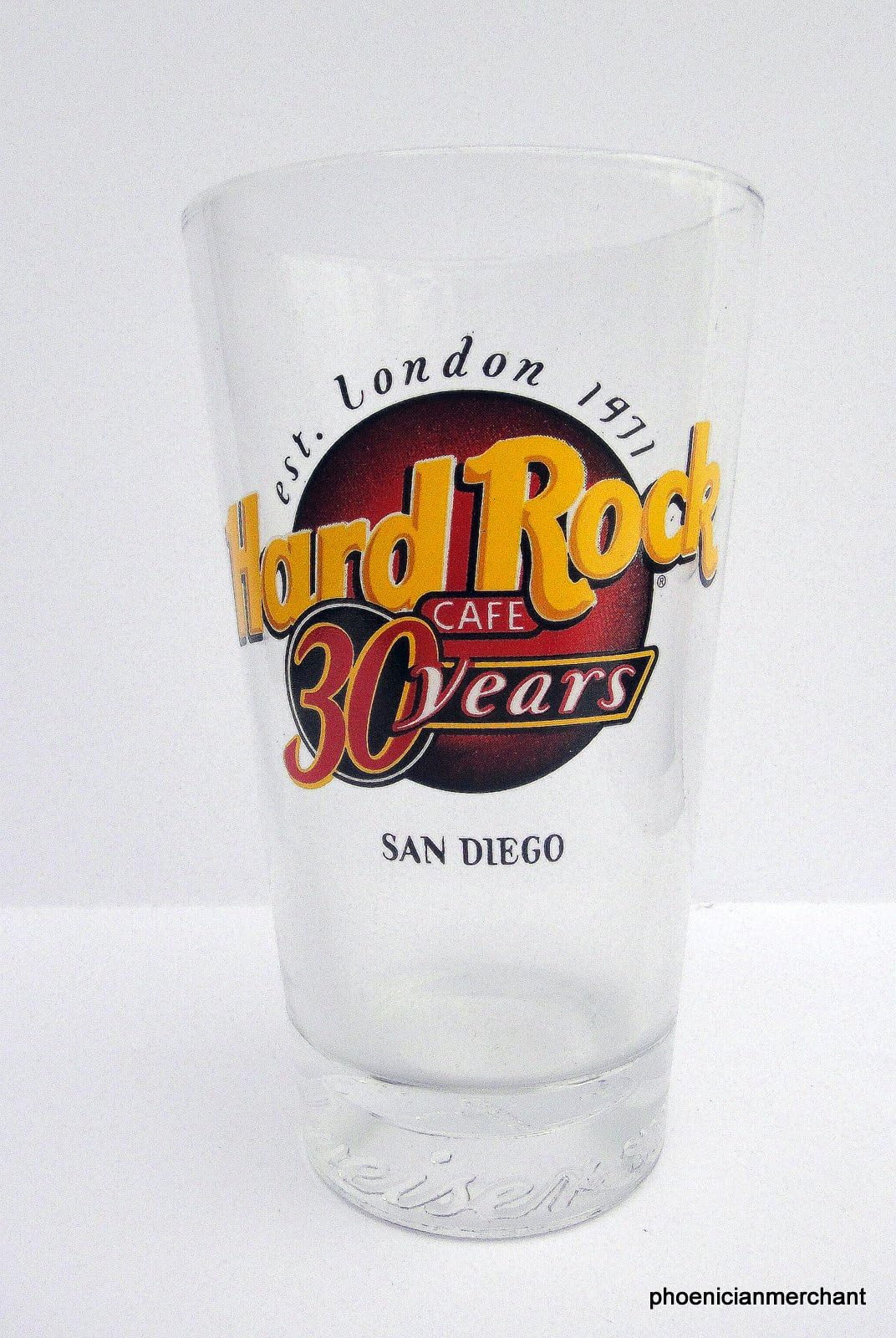 San Diego California Hard Rock Cafe 30th Anniversary Budweiser Pint Beer Glass