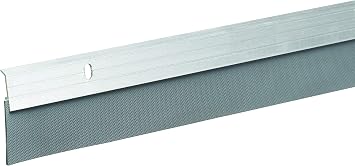 Frost King A79/36H Premium Aluminum and Reinforced Rubber Door Sweep 2-Inch by 36-Inch, Brushed Chrome
