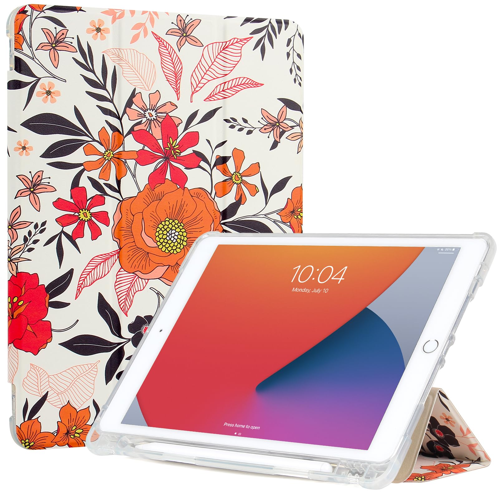 Funda para iPad 10.2 inteligente carcasa con soporte para lápiz y función atril 8