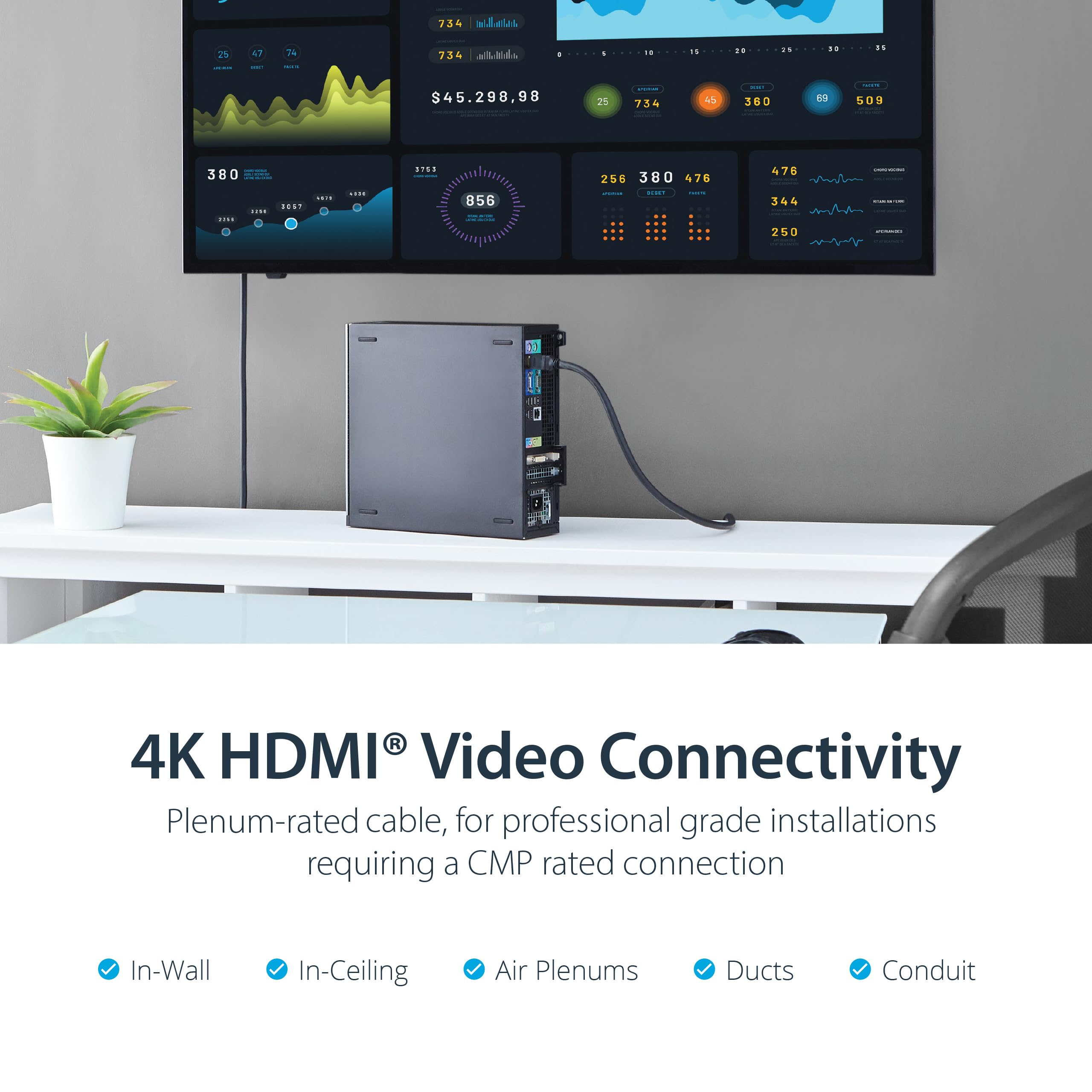 StarTech.com 35ft Plenum HDMI Cable 4K UHD - Dettaglio