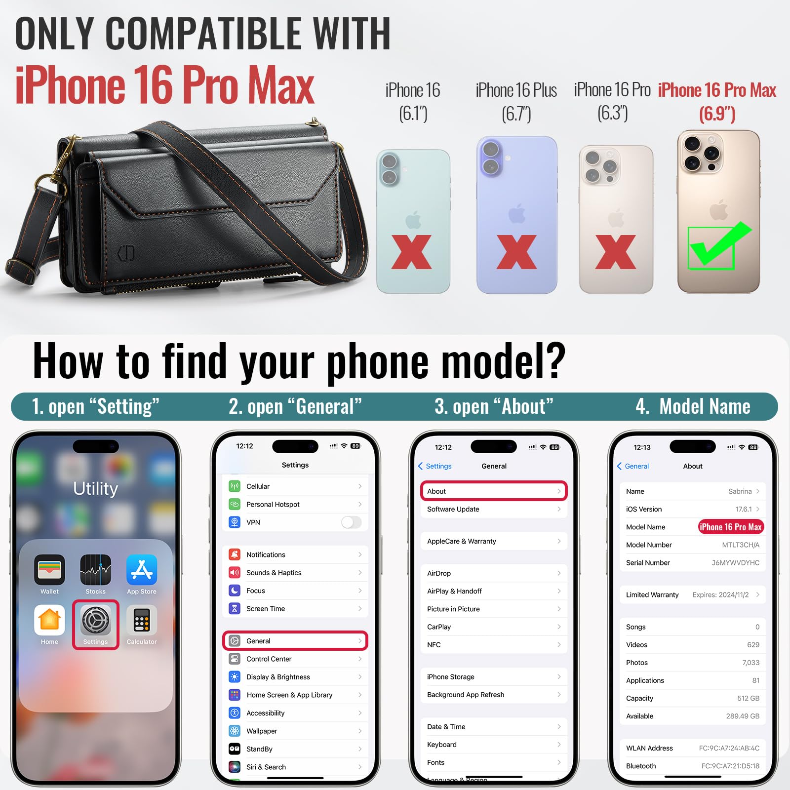 Strapurs Wallet Case Compatible with iPhone 16 Pro Max 6.9