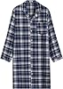 Latuza Mens Cotton Flannel Nightshirt Button Down Sleep Shirt