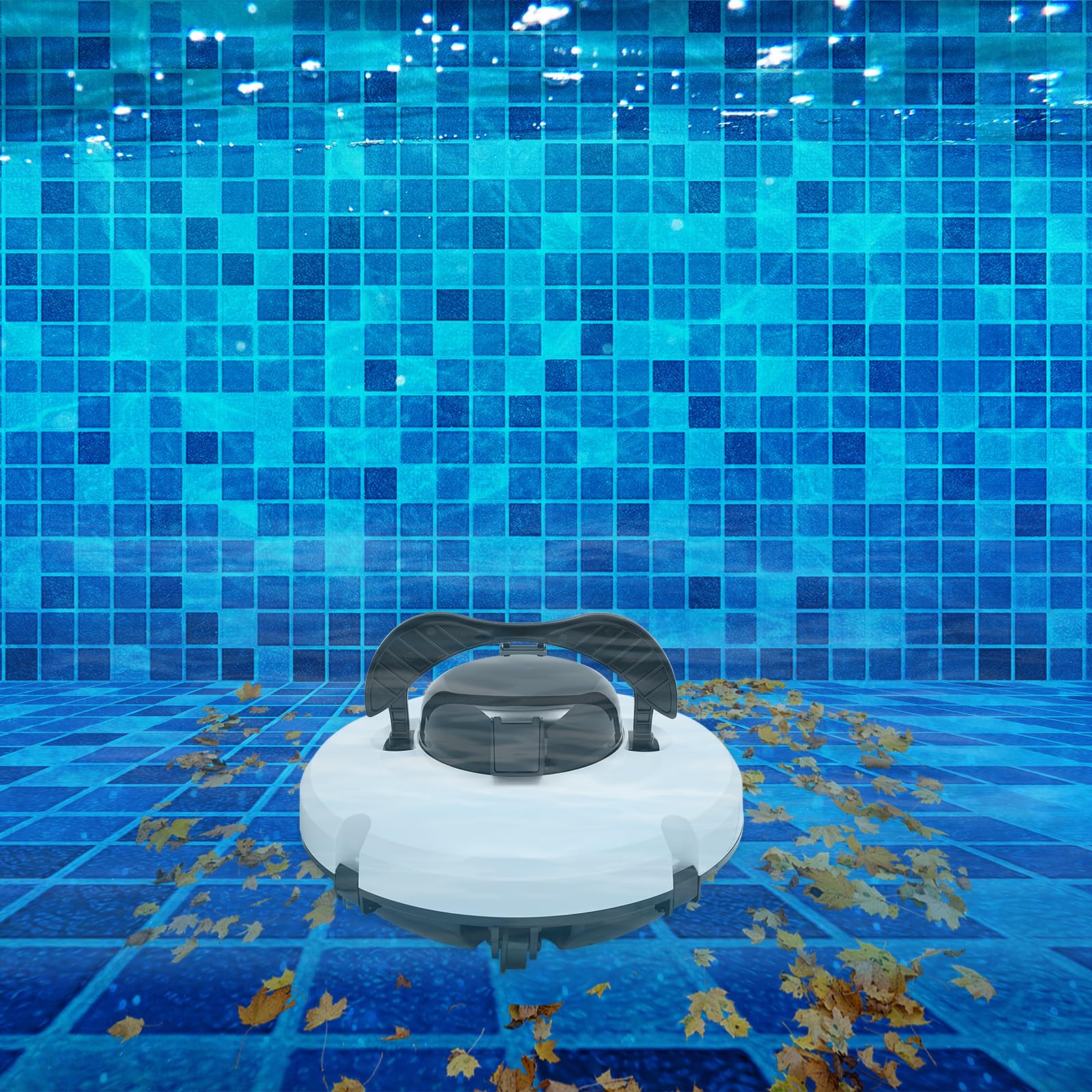 abelloser - Pulitore per piscina, batteria da 120 minuti, per pavimento e parete, 300 m²